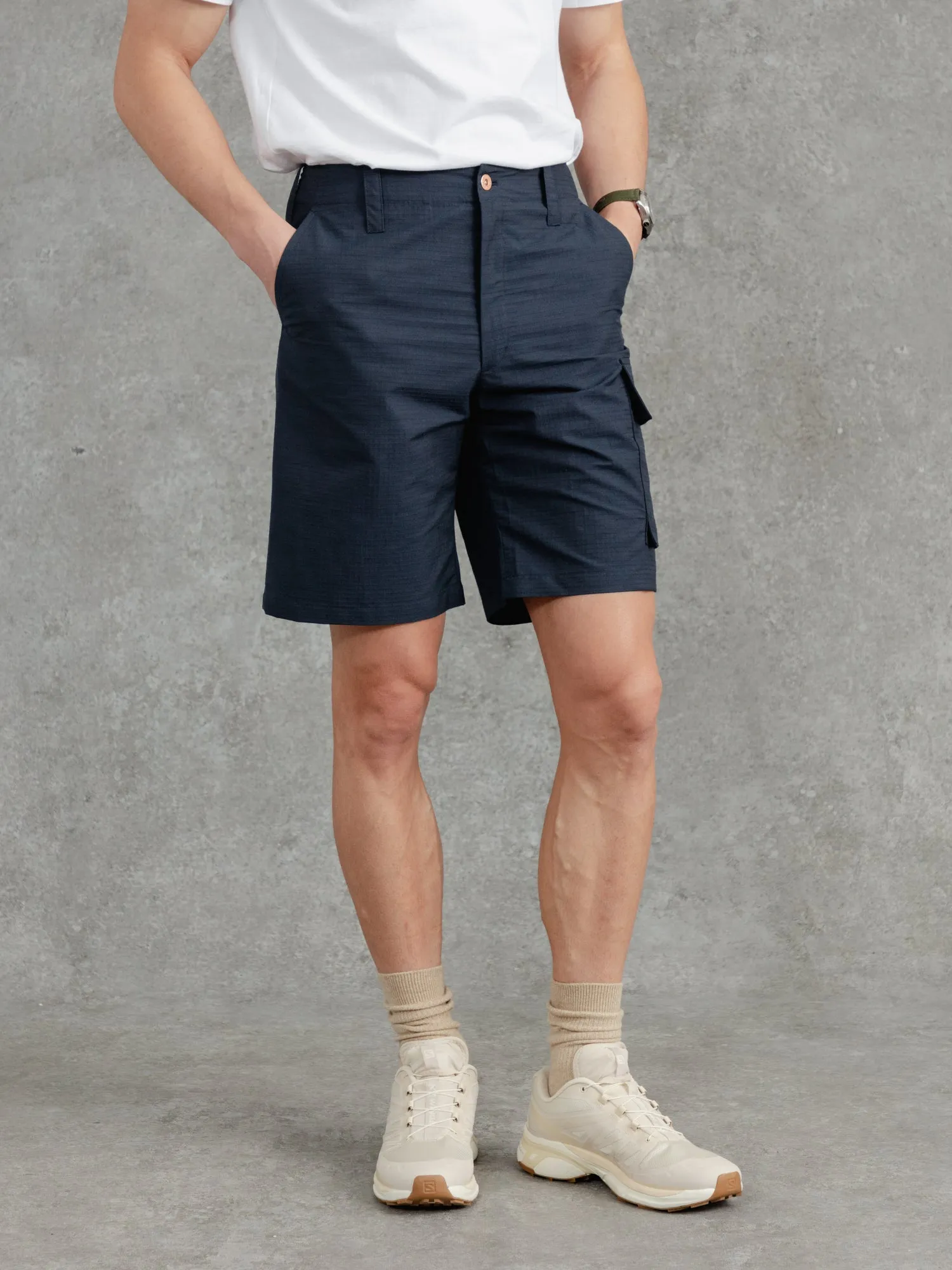 The Fitzrovia Cargo Shorts - Ink sold by Private White V.C. product image thumbnail 2