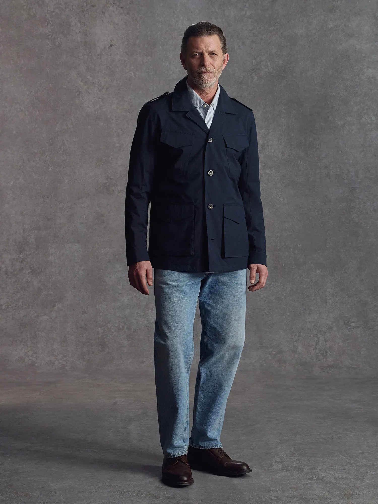 The Richmond Revere Jacket - Ink sold by Private White V.C.