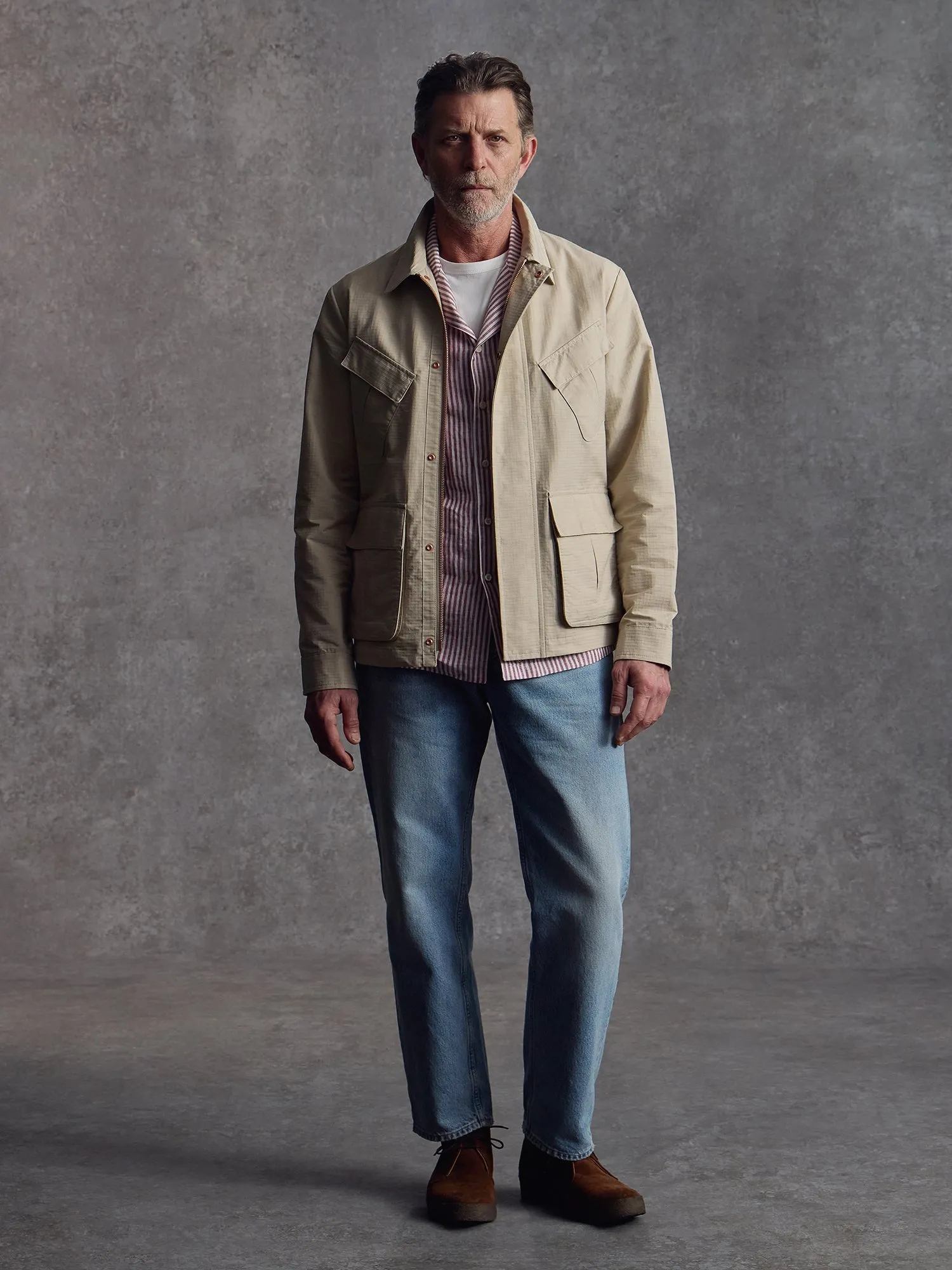 The Fitzrovia Field Jacket - Alabaster sold by Private White V.C.