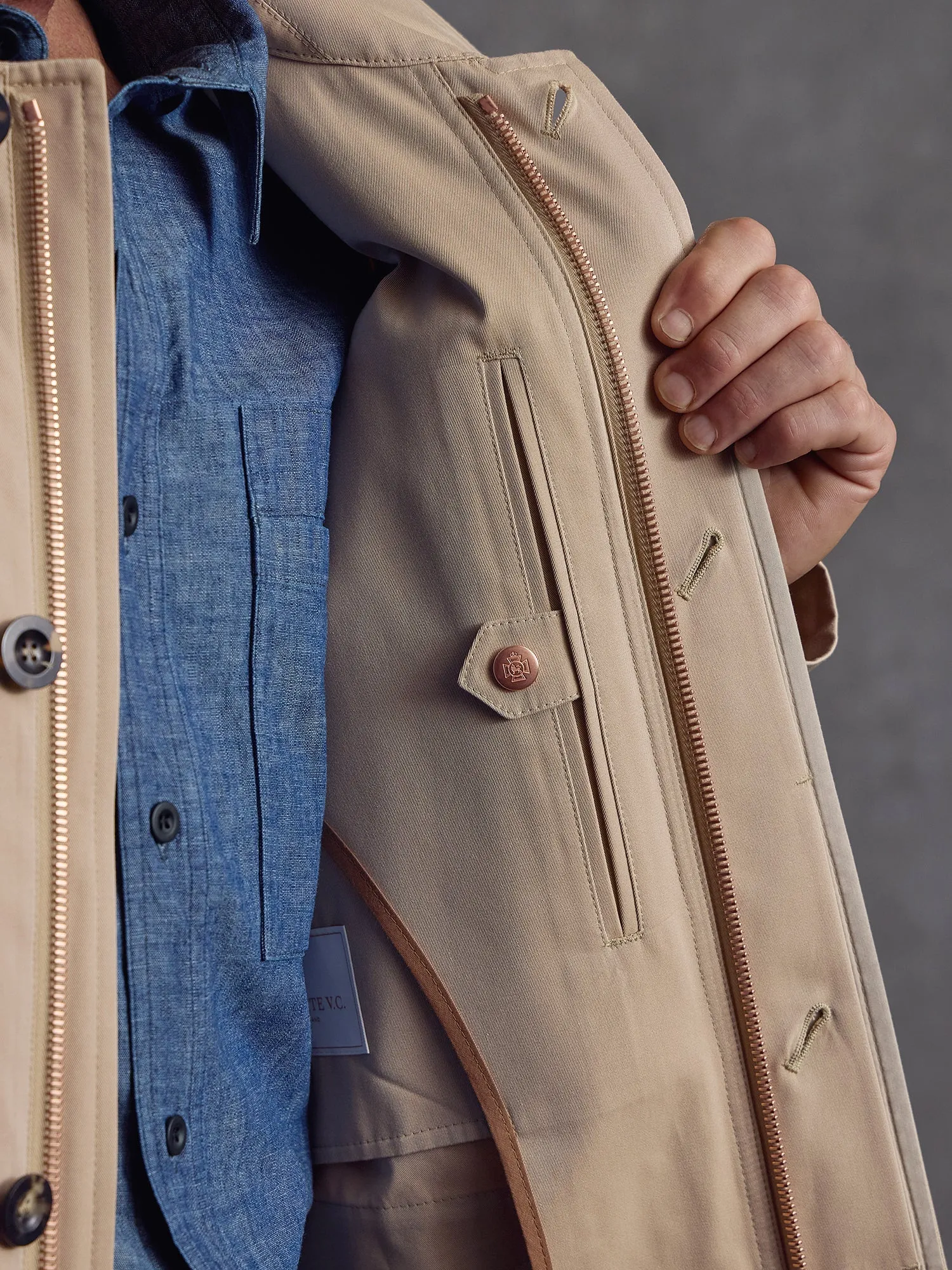 The Drizzle Mac - Sand sold by Private White V.C. product image thumbnail 3