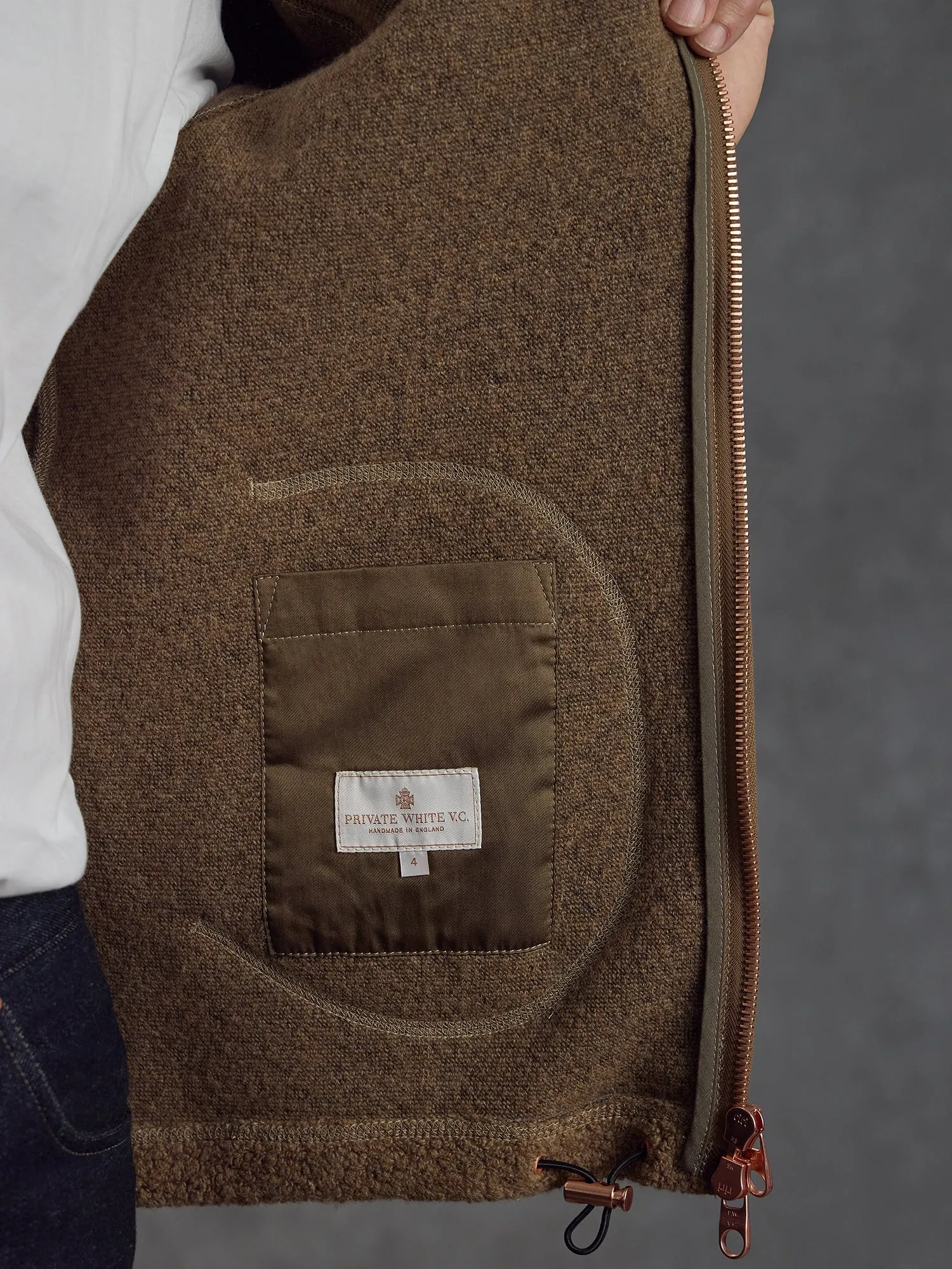 The Vanguard Fleece - Pebble sold by Private White V.C. product image thumbnail 3