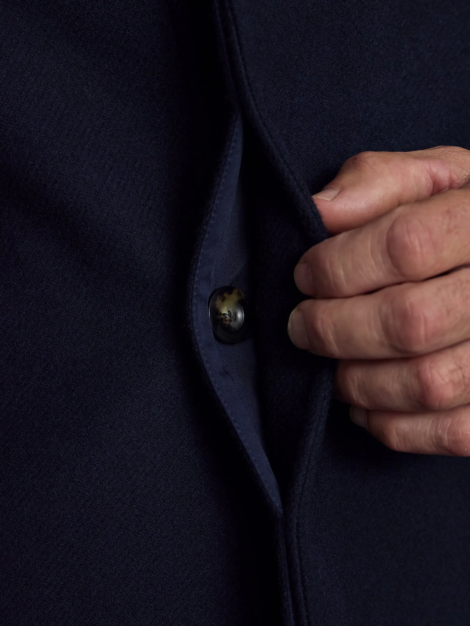 The Woollen Crew Coat - Navy sold by Private White V.C. product image thumbnail 3