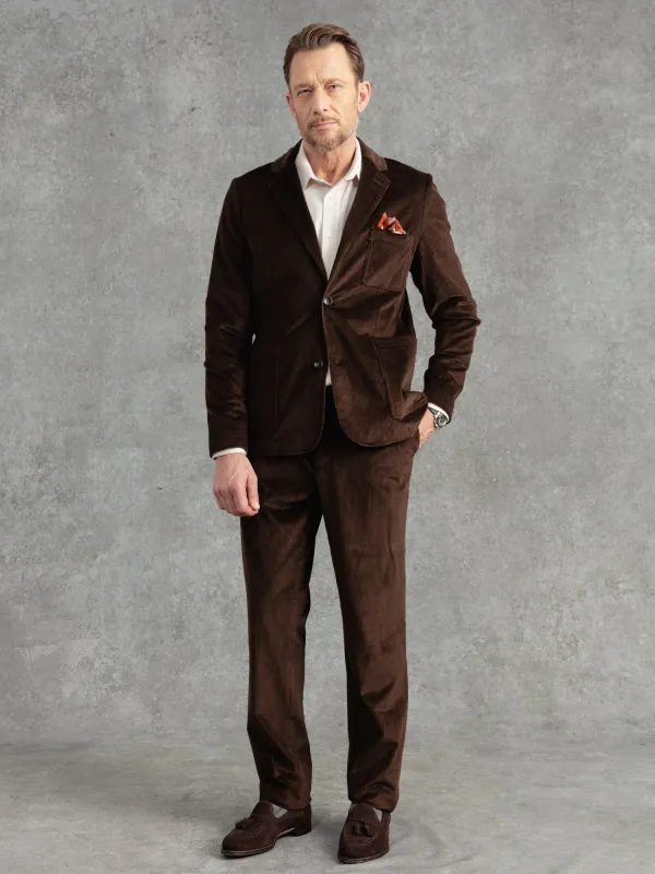The Cashmere Cord Blazer - Bark sold by Private White V.C.