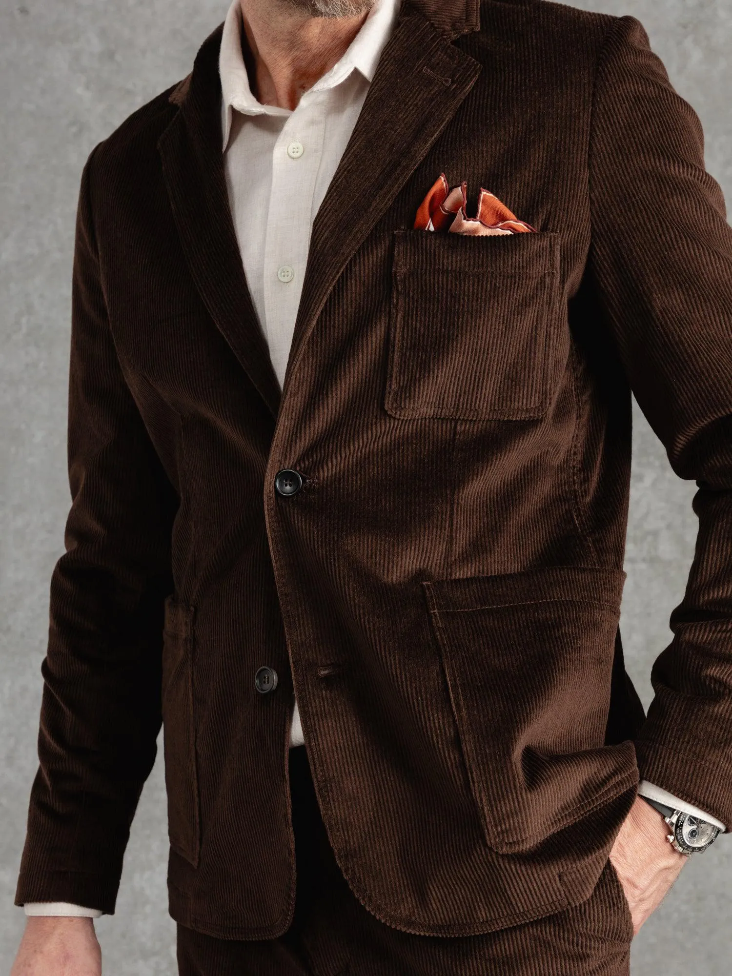 The Cashmere Cord Blazer - Bark sold by Private White V.C. product image thumbnail 5
