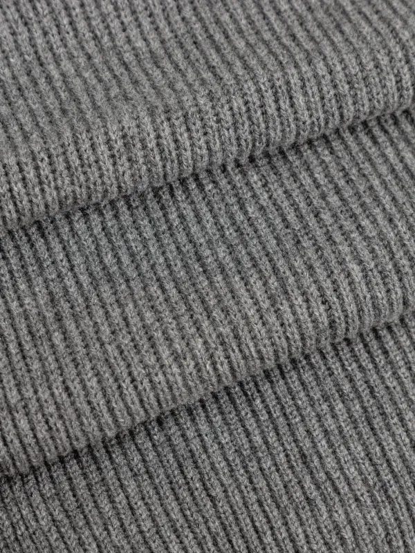 The Cashmere Ribbed Scarf - Cobble Grey sold by Private White V.C.