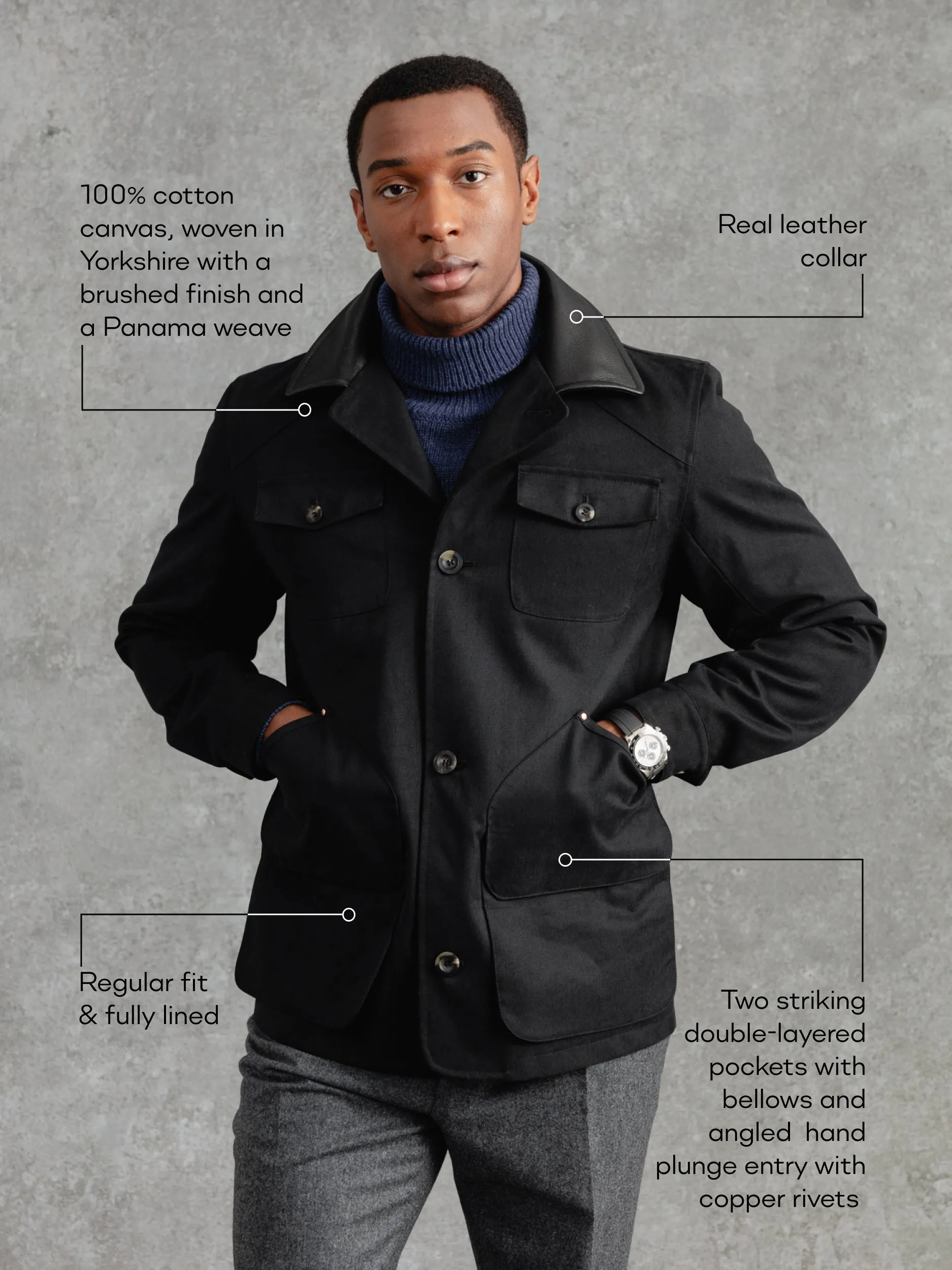 The Pocket Jacket - Ivory Black sold by Private White V.C. product image thumbnail 2