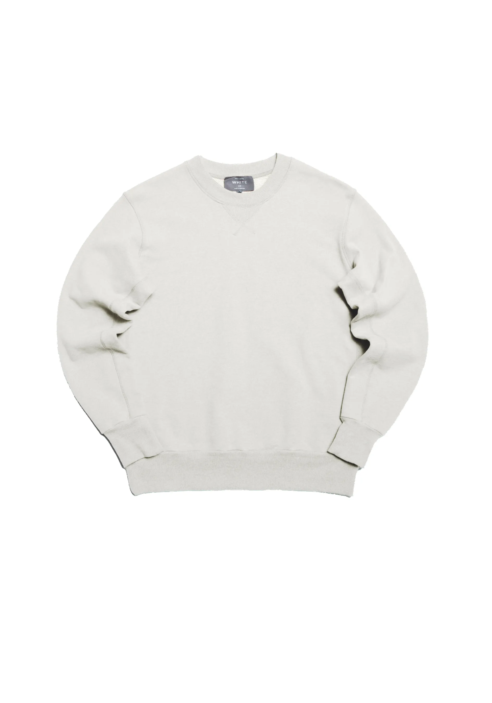 The PW Crew Neck Sweat 2.0 - Pebble sold by Private White V.C. product image thumbnail 3