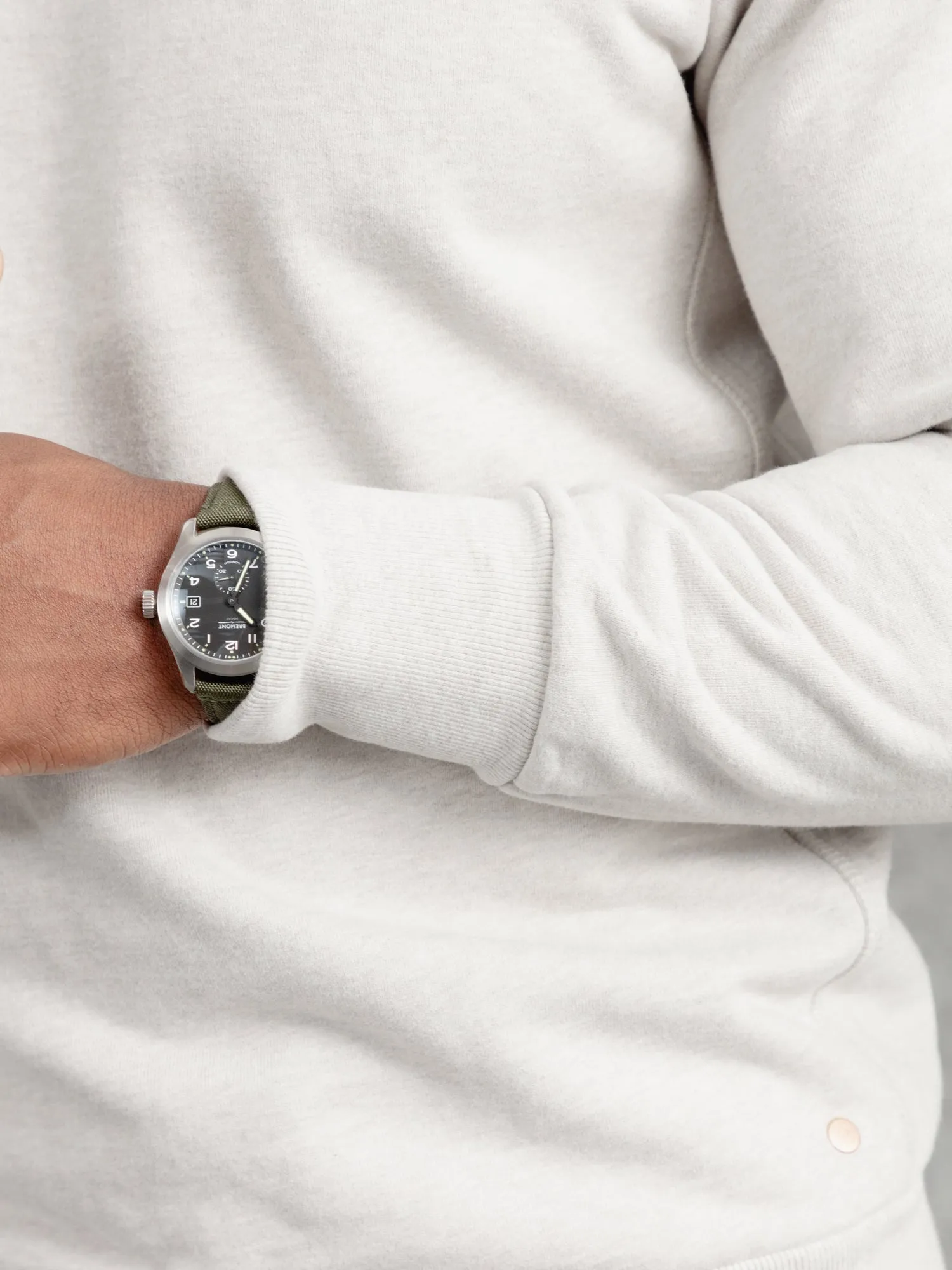 The PW Crew Neck Sweat 2.0 - Pebble sold by Private White V.C. product image thumbnail 5