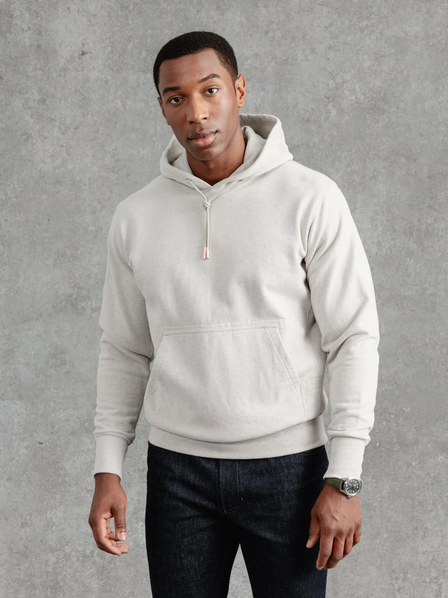 The Eden Hoodie 2.0 - Pebble sold by Private White V.C.