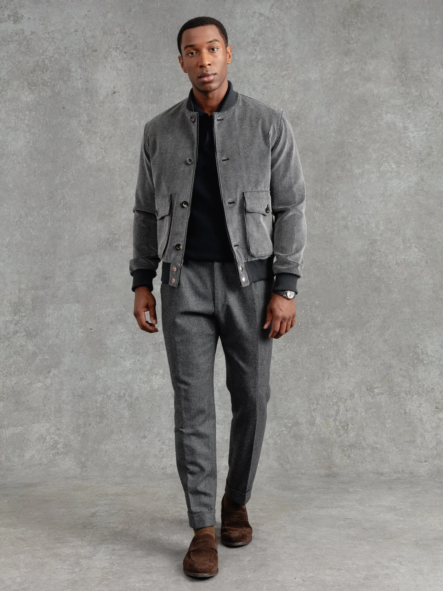 The Coniston Cord Bomber - Cobble Grey sold by Private White V.C.