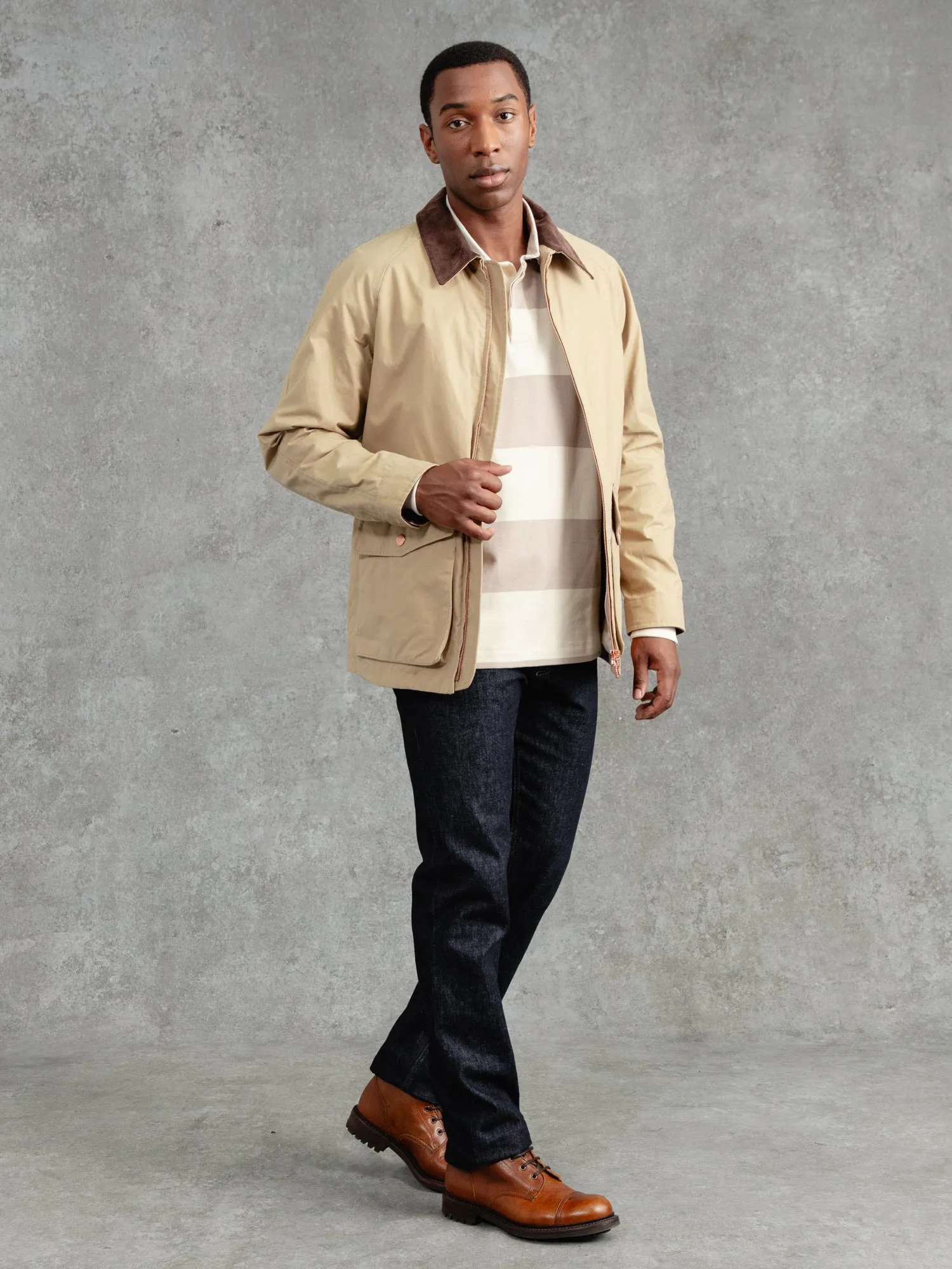 The Casual Wax Jacket - Alabaster sold by Private White V.C.