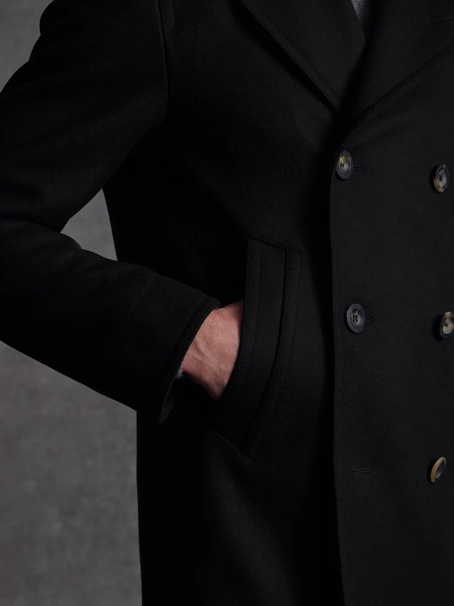 The Manchester Peacoat - Black sold by Private White V.C. product image thumbnail 3