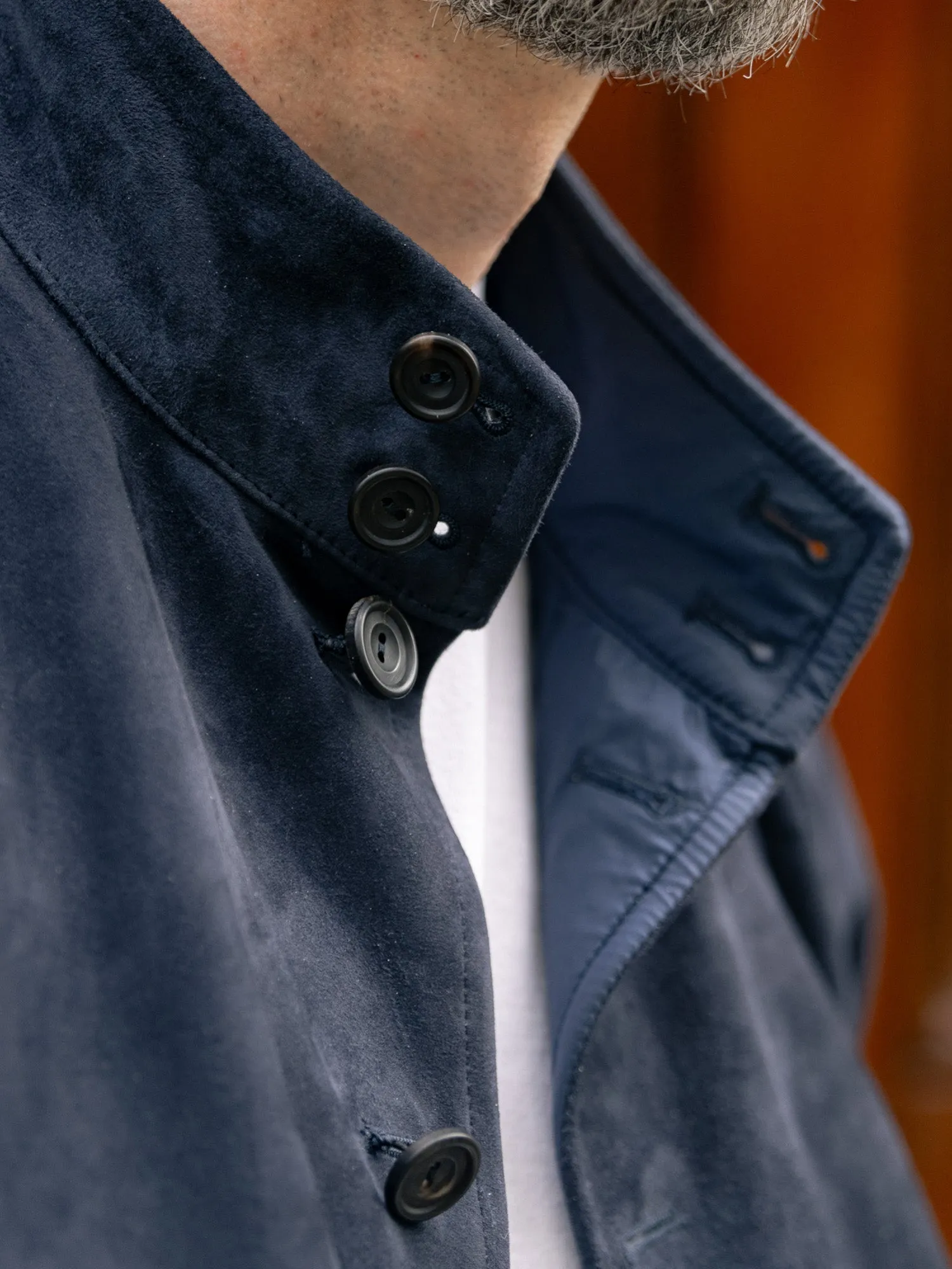 The PS Reversible Suede Bomber - Navy sold by Private White V.C. product image thumbnail 4