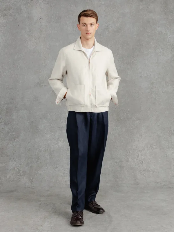 The Summer Tweed Bomber - Alabaster sold by Private White V.C.