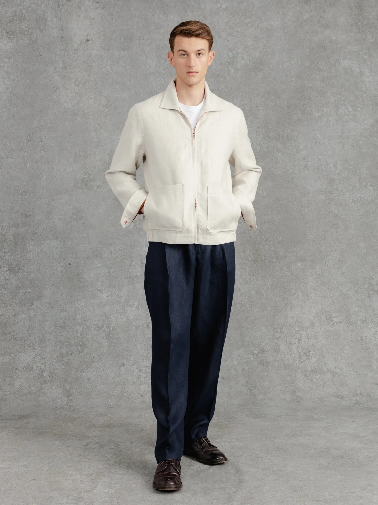The Summer Tweed Bomber - Alabaster sold by Private White V.C.