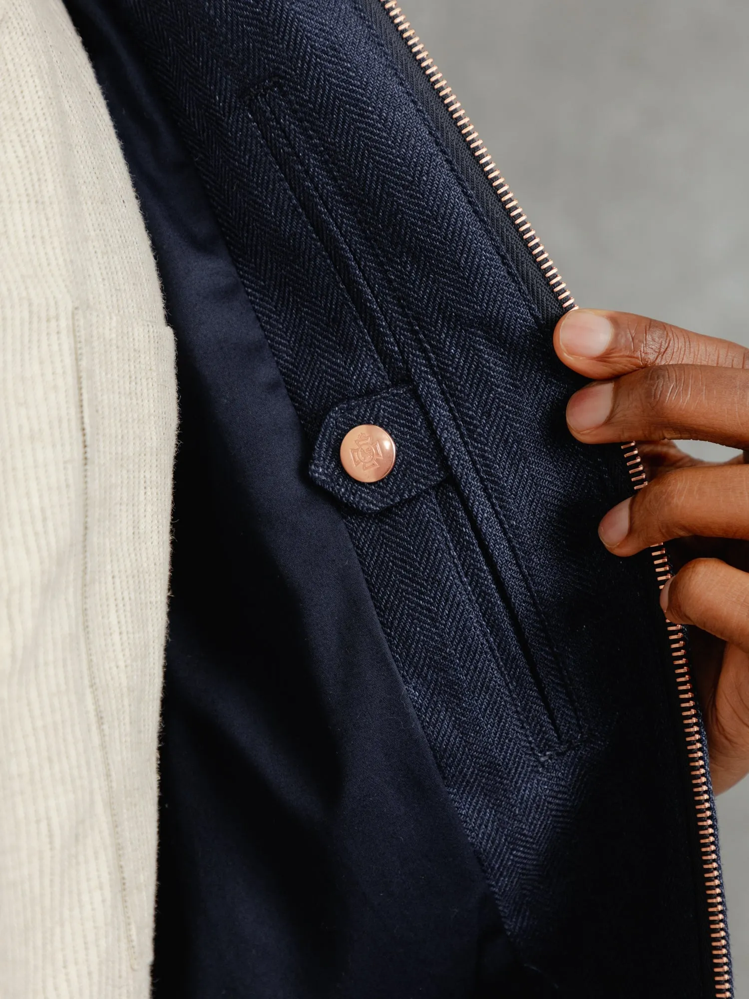 The Summer Tweed Bomber - Ink sold by Private White V.C. product image thumbnail 5