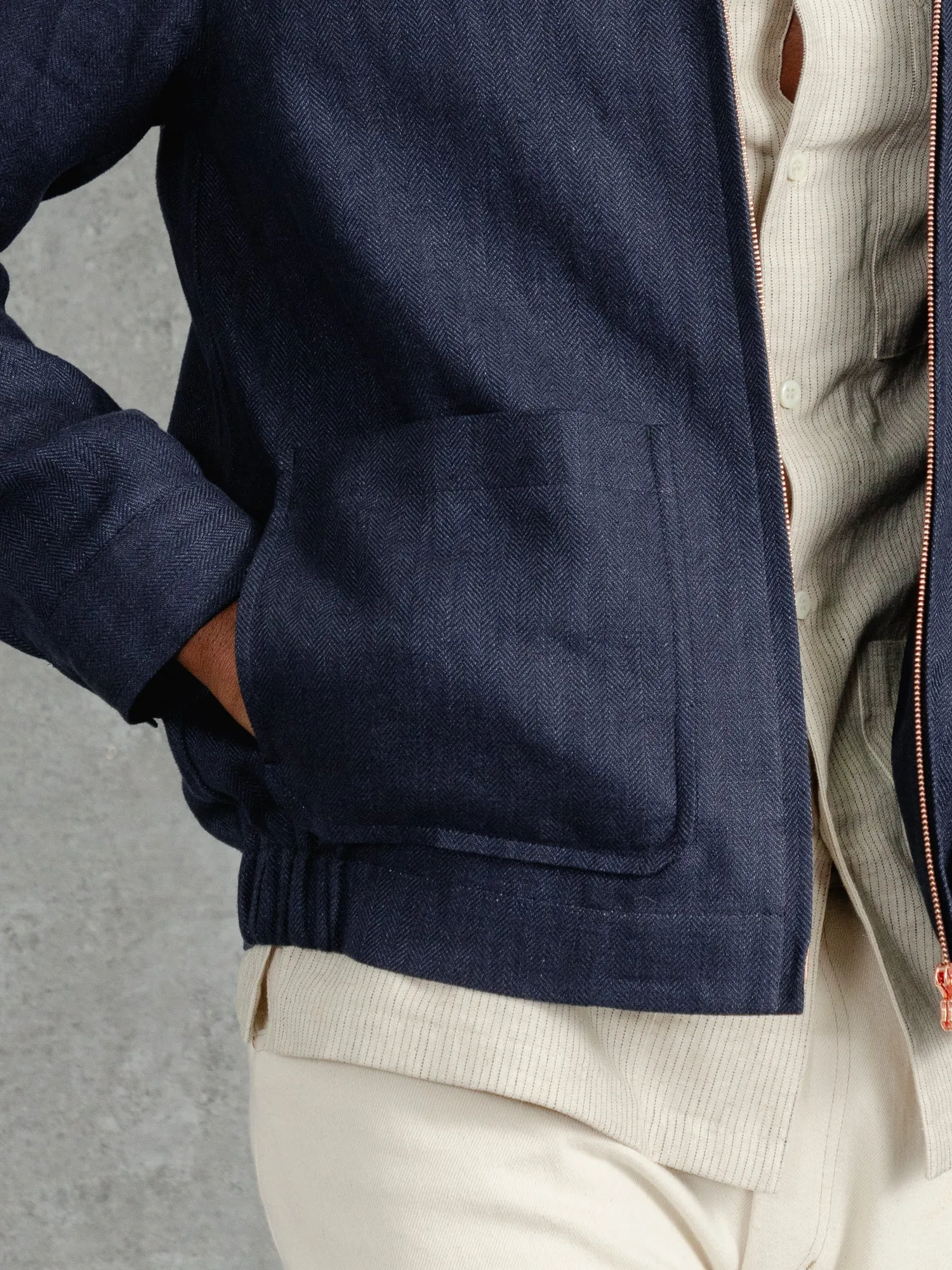 The Summer Tweed Bomber - Ink sold by Private White V.C. product image thumbnail 4