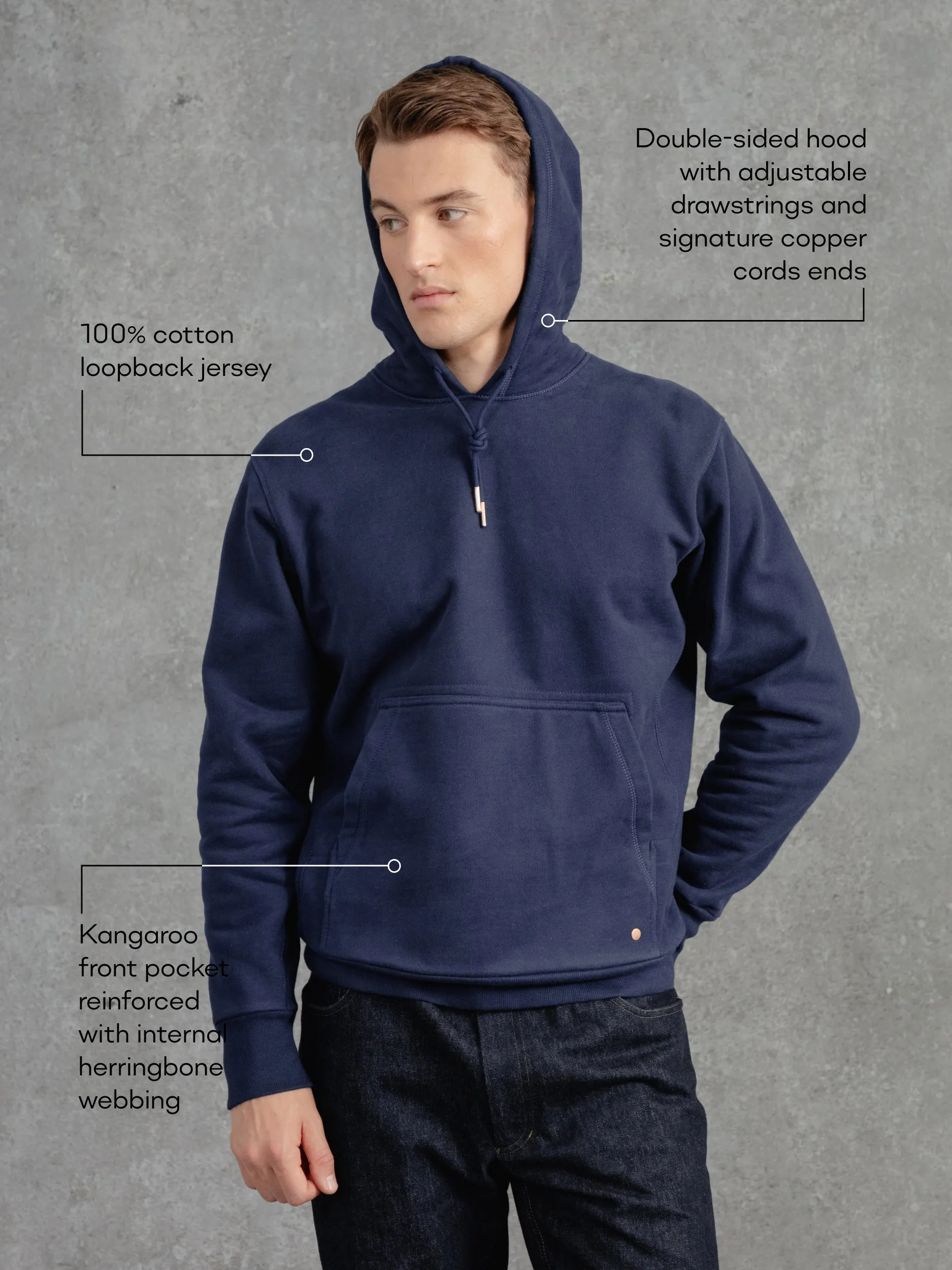 The Eden Hoodie 2.0 - Ink sold by Private White V.C. product image thumbnail 2