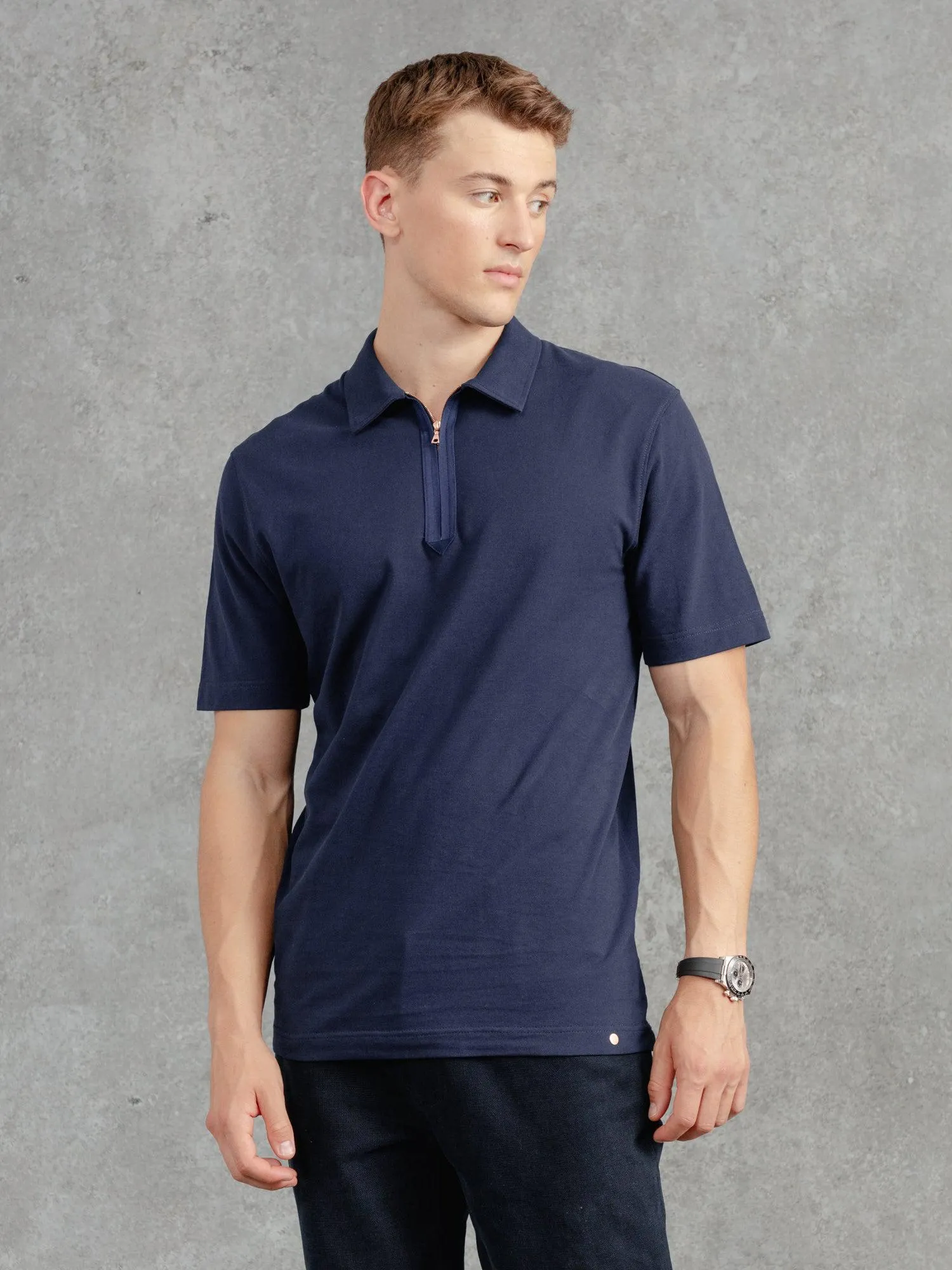 The Ashley Zip Polo sold by Private White V.C.