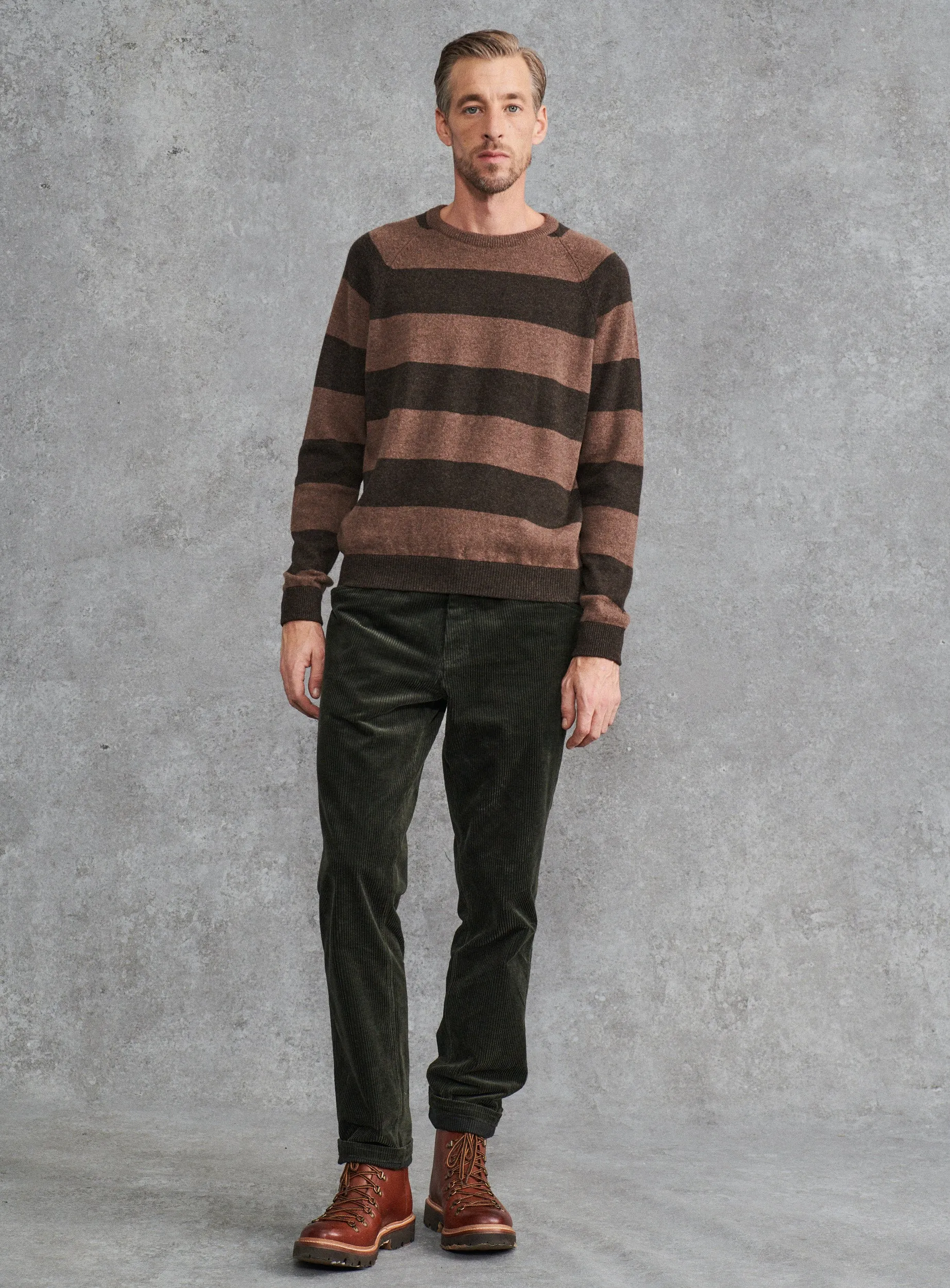 The Stretford Sweater - Striped Brown sold by Private White V.C. product image thumbnail 2