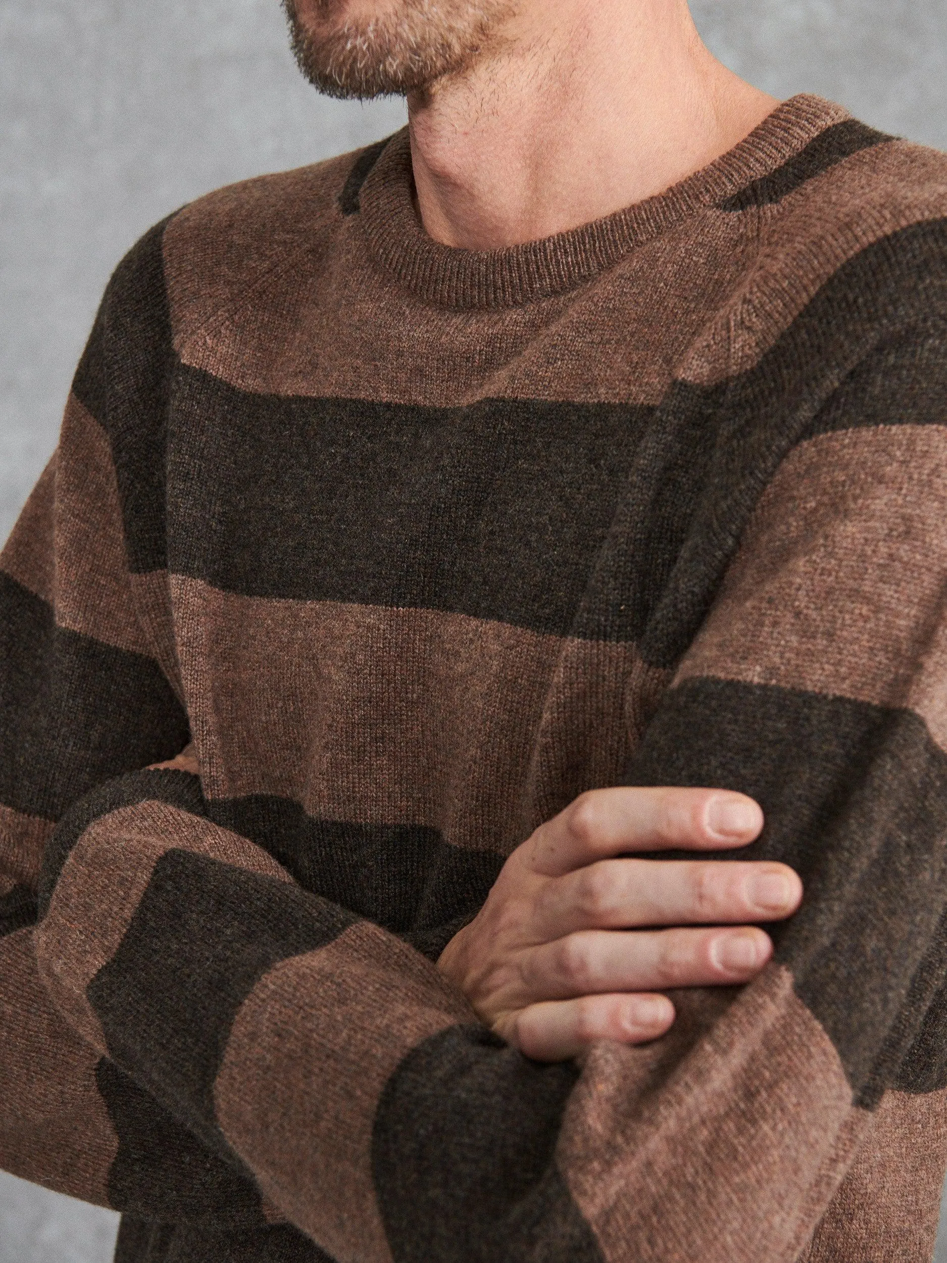 The Stretford Sweater - Striped Brown sold by Private White V.C. product image thumbnail 5