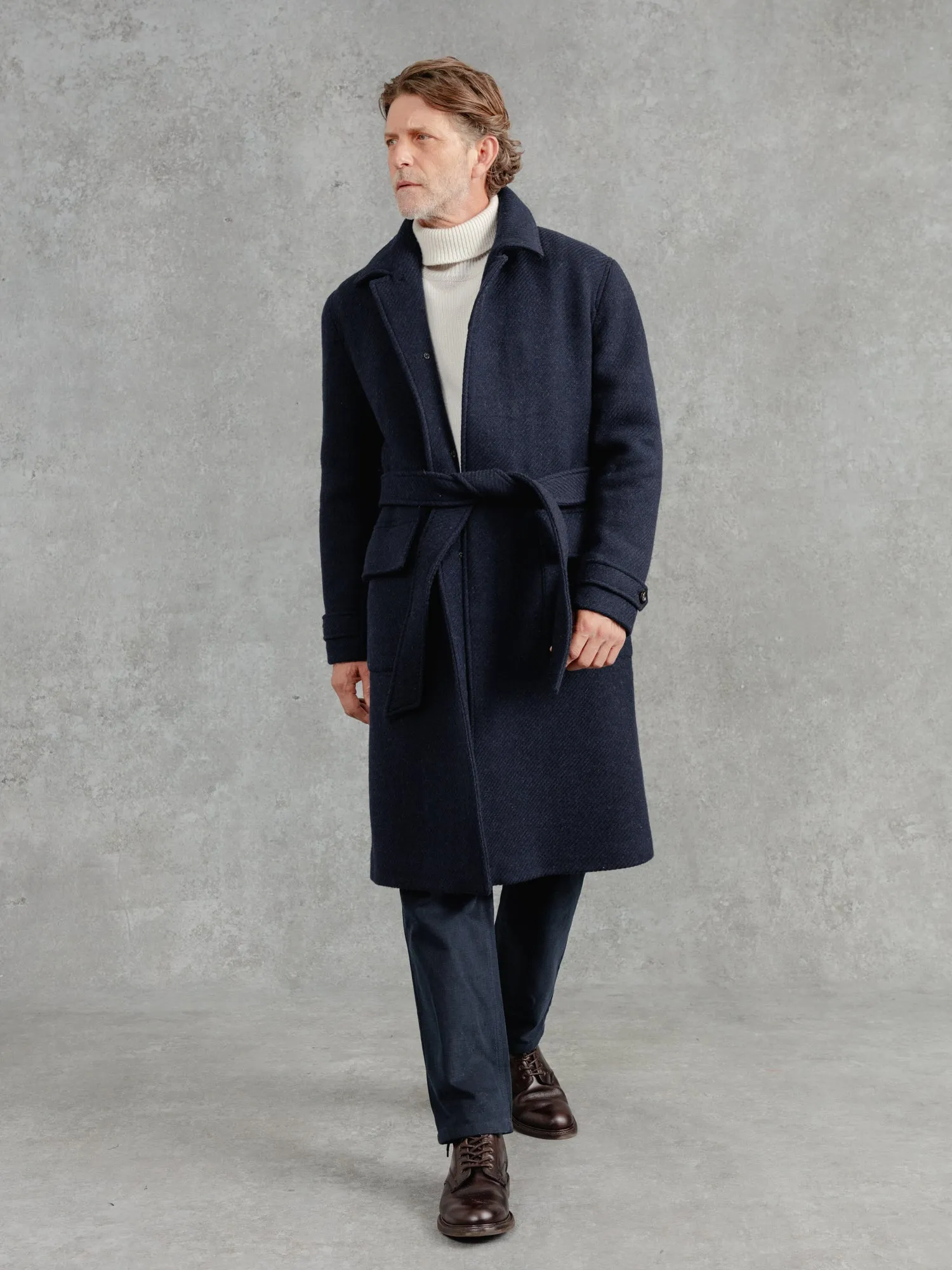 The Deluxe Belted Overcoat sold by Private White V.C.