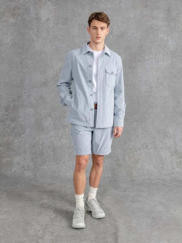 The Cord Patch Pocket Overshirt - Pale Blue sold by Private White V.C.