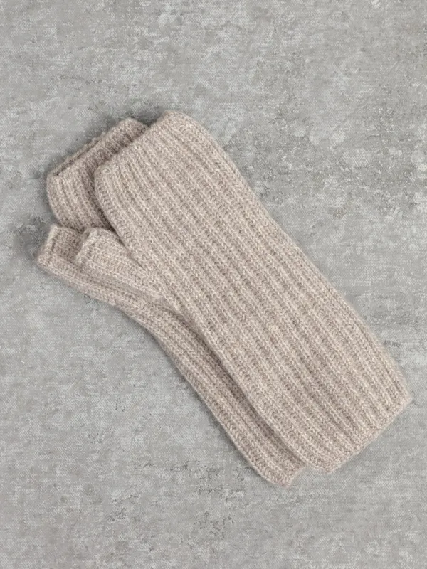 The Cashmere Wrist Warmers - Pebble sold by Private White V.C.