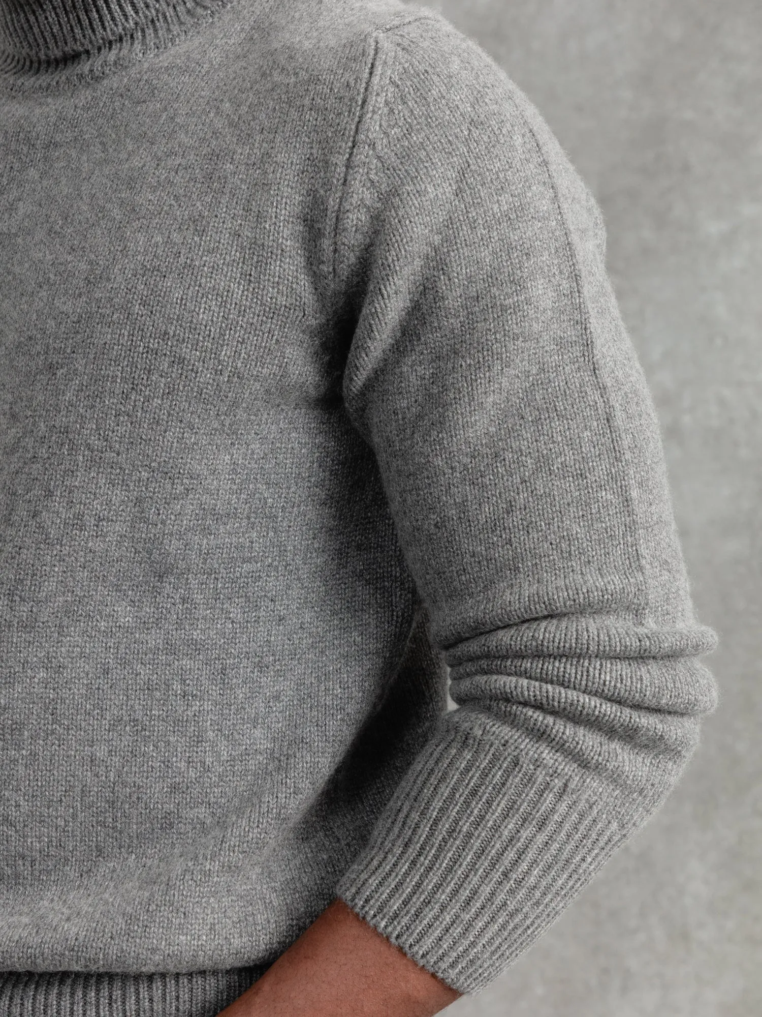 The Cashmere Submariner Rollneck - Cobble Grey sold by Private White V.C. product image thumbnail 5