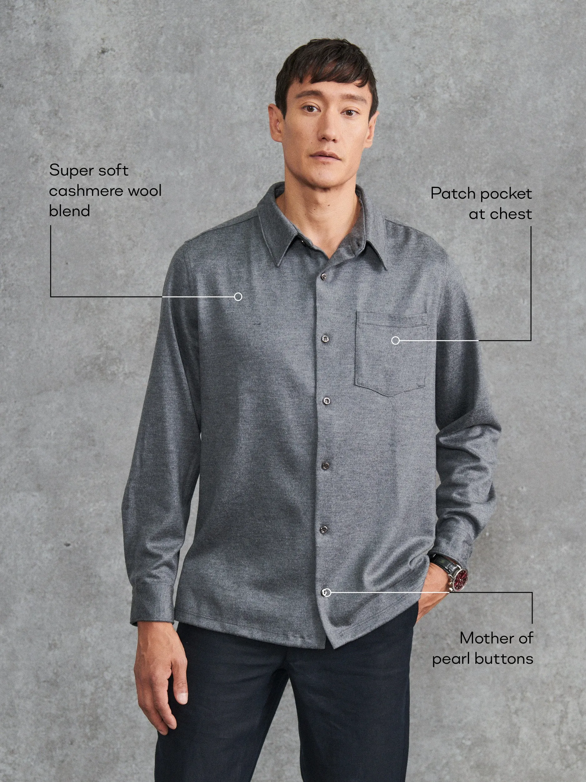 The Jersey Shirt - Cobble Grey sold by Private White V.C. product image thumbnail 2