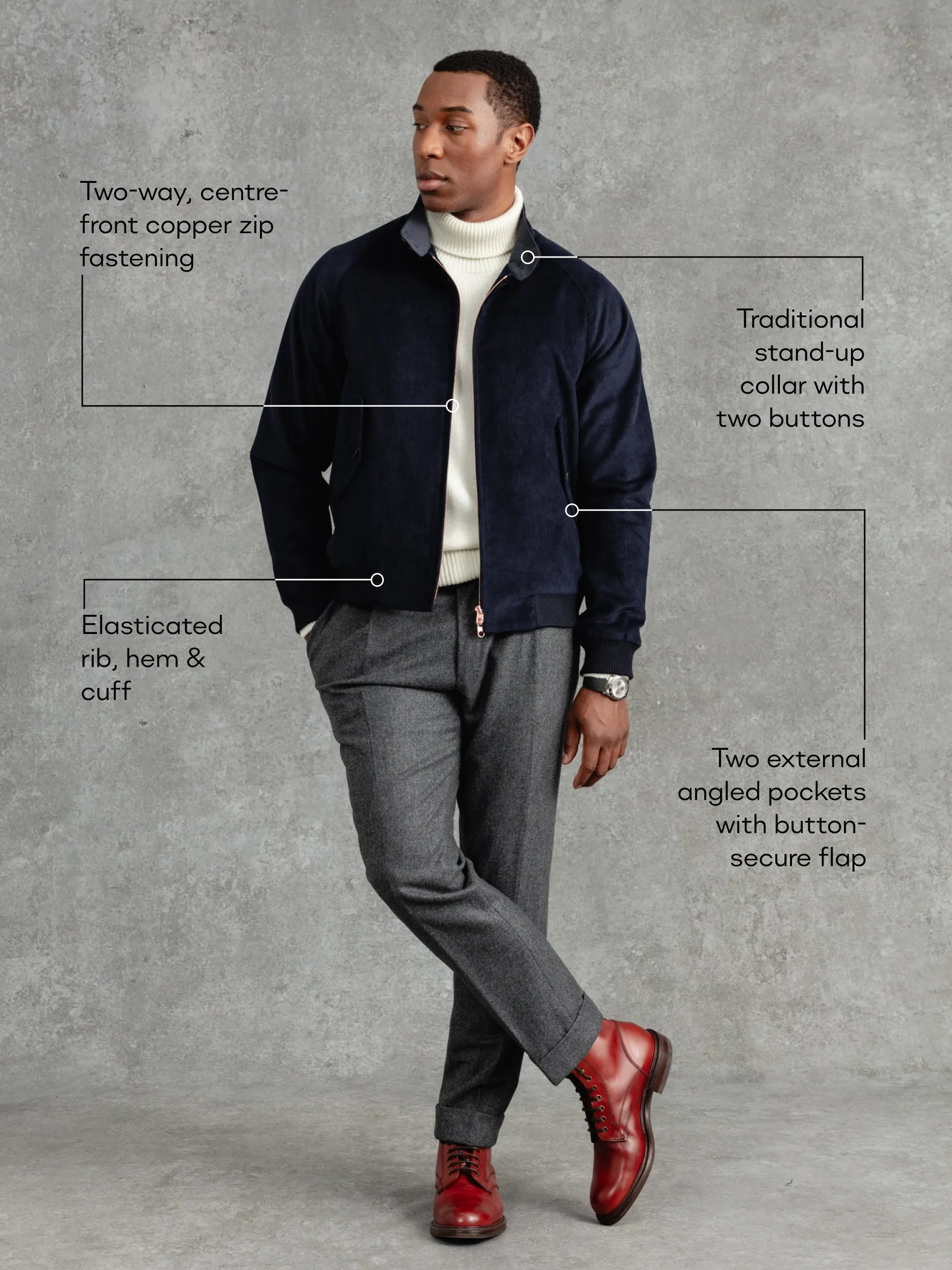 The M3 Cord Bomber - Ink sold by Private White V.C. product image thumbnail 2