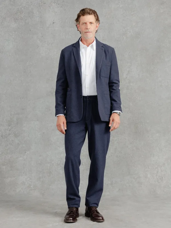 The Edmond Seersucker Blazer - Ink sold by Private White V.C.