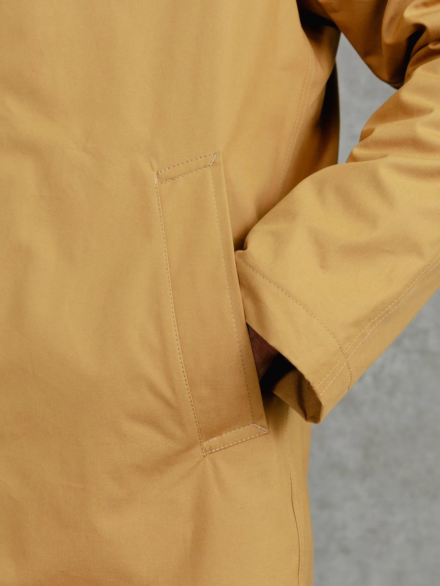 The Ventile® Raglan Raincoat - Yellow Ochre sold by Private White V.C. product image thumbnail 4