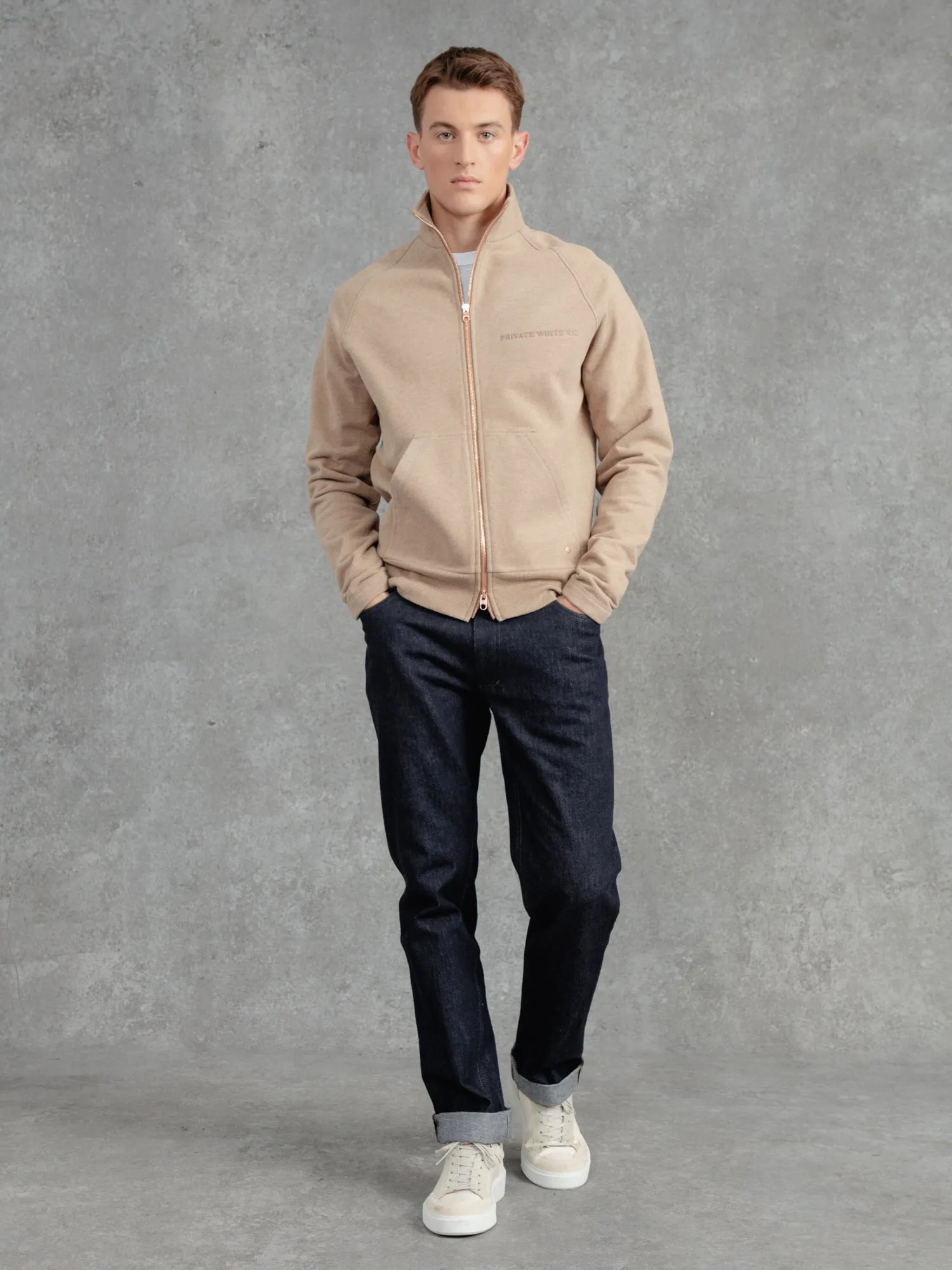 The Funnel Neck 3.0 - Biscuit sold by Private White V.C.