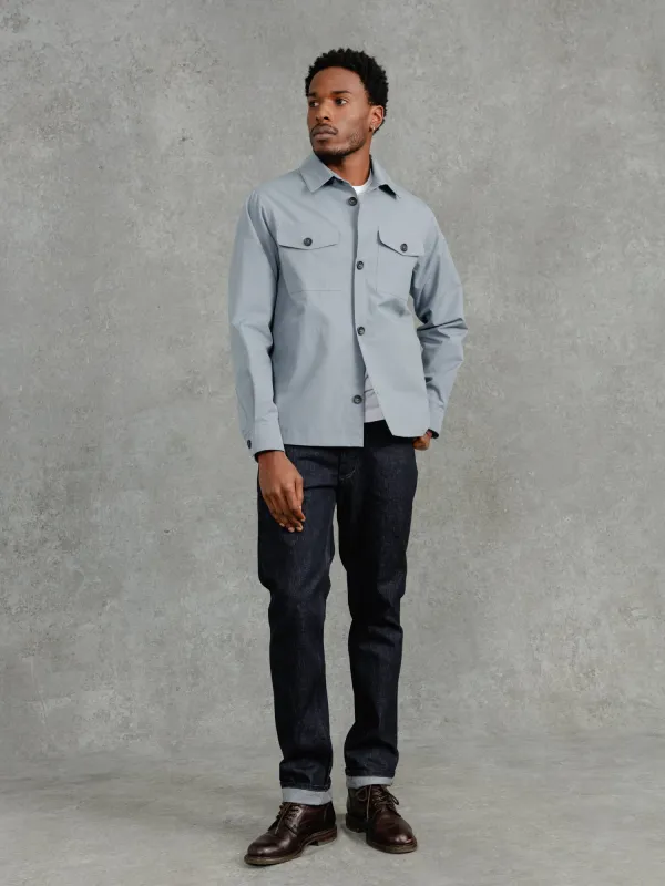 The Ventile® Piccadilly Shacket - Azure sold by Private White V.C.