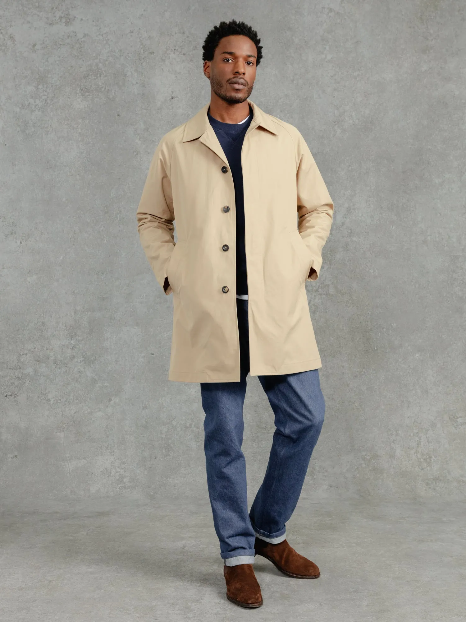 The Ventile® Raglan Raincoat - Natural sold by Private White V.C.