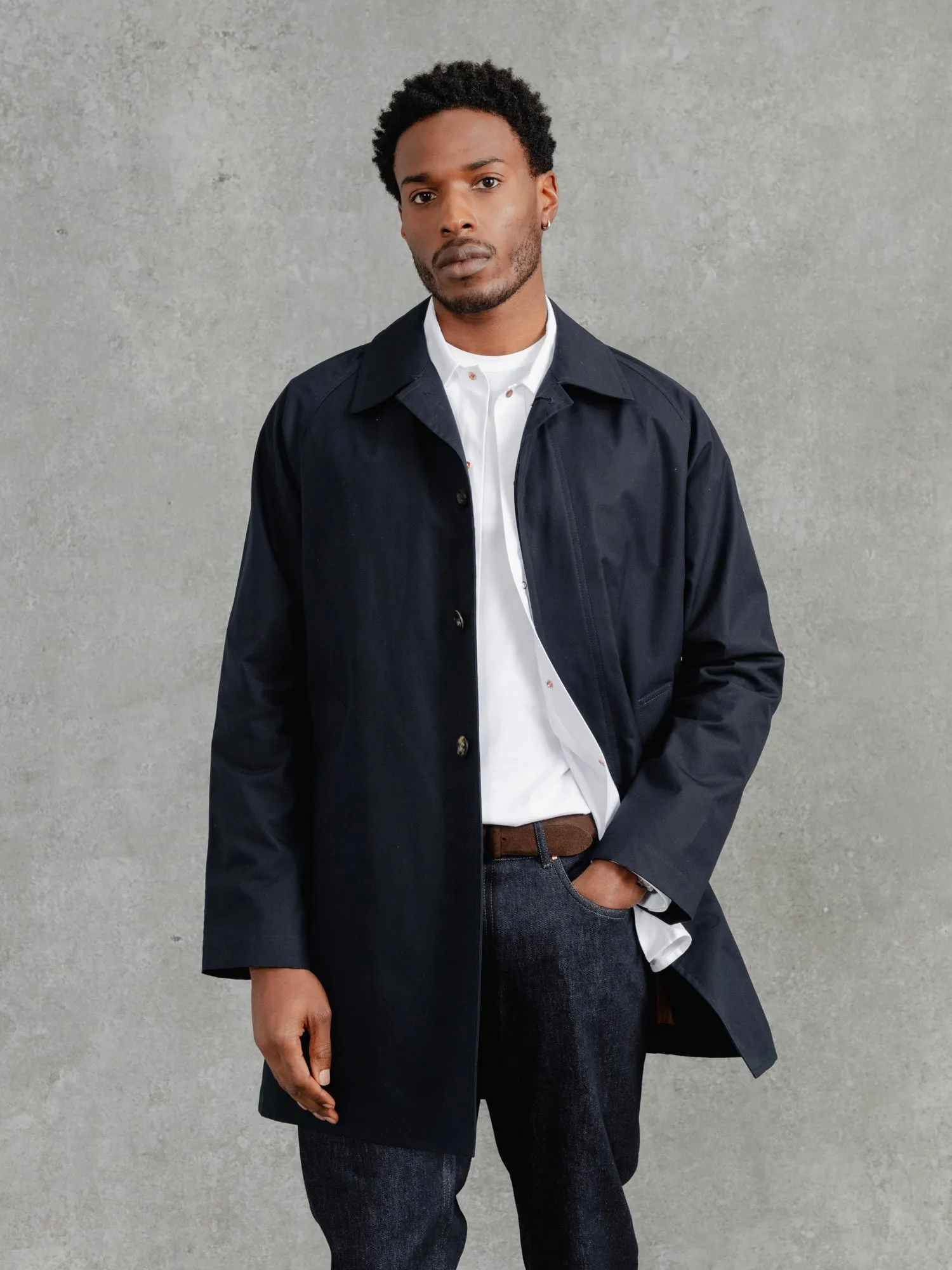 The Ventile® Raglan Raincoat - Ink sold by Private White V.C. product image thumbnail 2