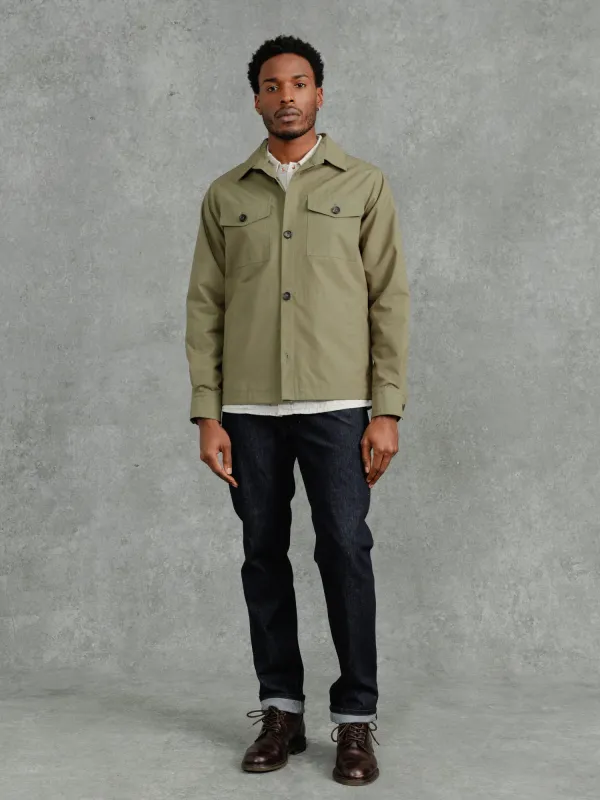 The Ventile® Piccadilly Shacket - Sage sold by Private White V.C.