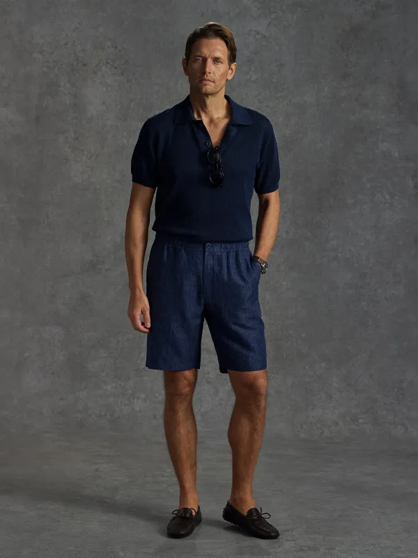 The Diplomat Shorts - Indigo Ink made by Private White V.C.