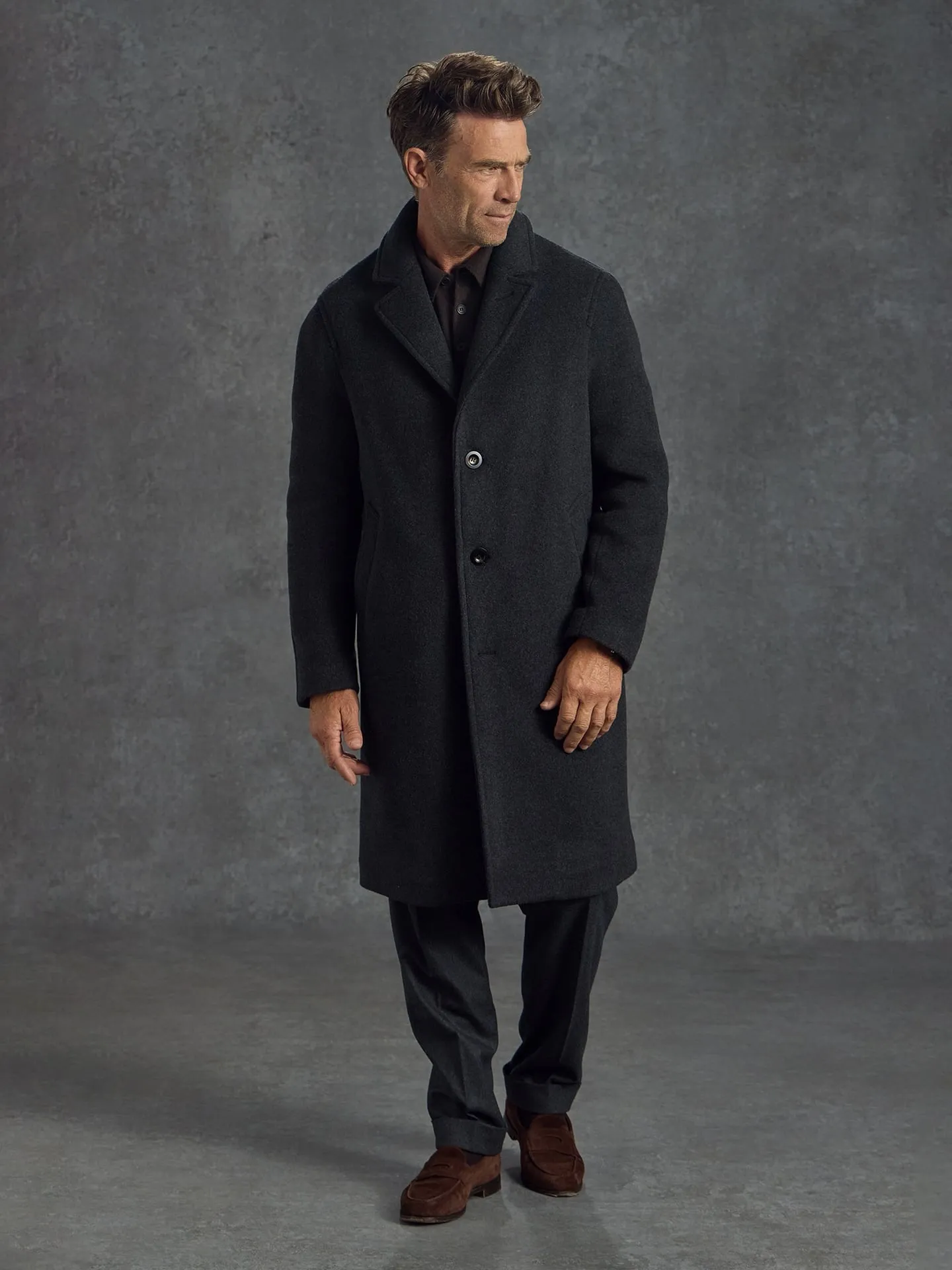 The Woollen Crew Coat - Charcoal sold by Private White V.C. product image thumbnail 2