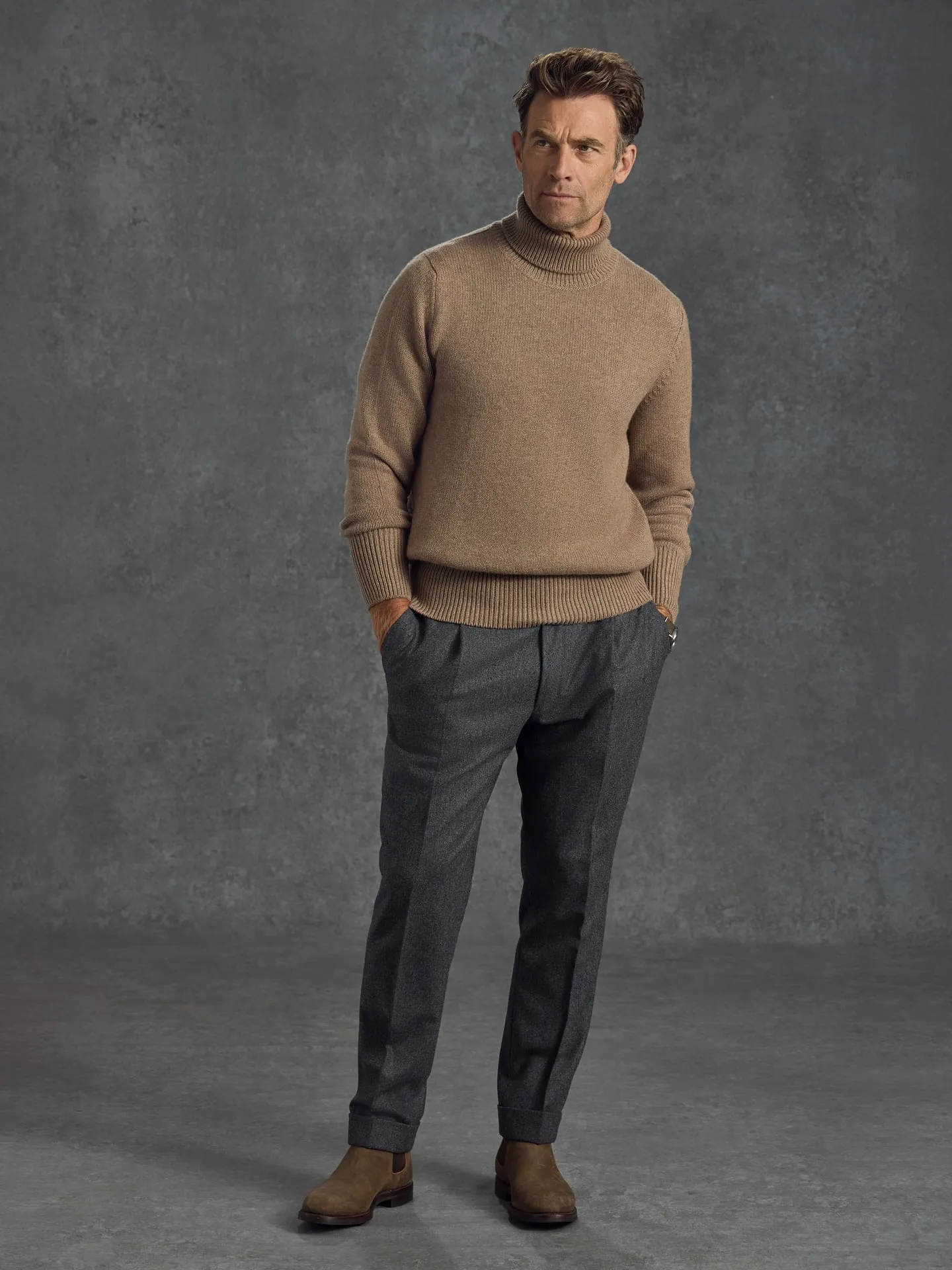 The Cashmere Submariner Rollneck - Desert Taupe sold by Private White V.C. product image thumbnail 2