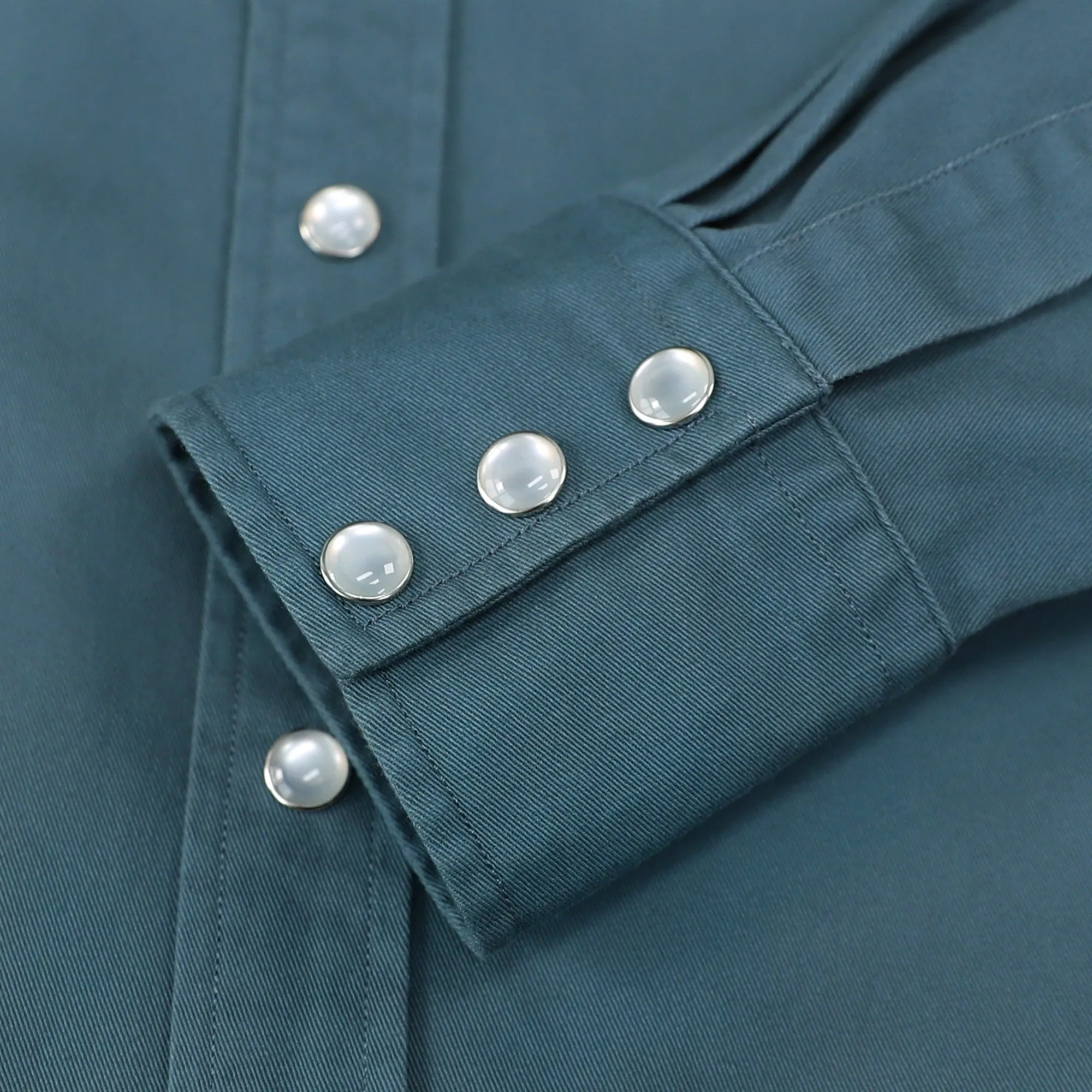 Dubinik® 7.2oz Men's Western Cowboy Pearl Snap Long Sleeve Work Shirt#10607 sold by Dubinik product image thumbnail 4