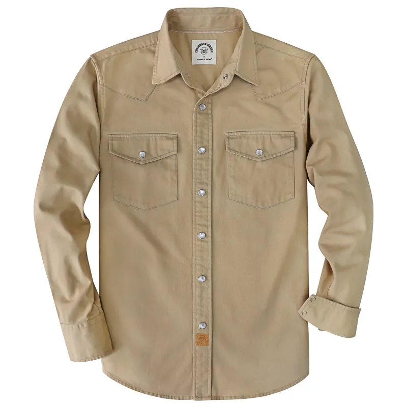 Dubinik® 7.2oz Men's Western Cowboy Pearl Snap Long Sleeve Work Shirt#10605 made by Dubinik