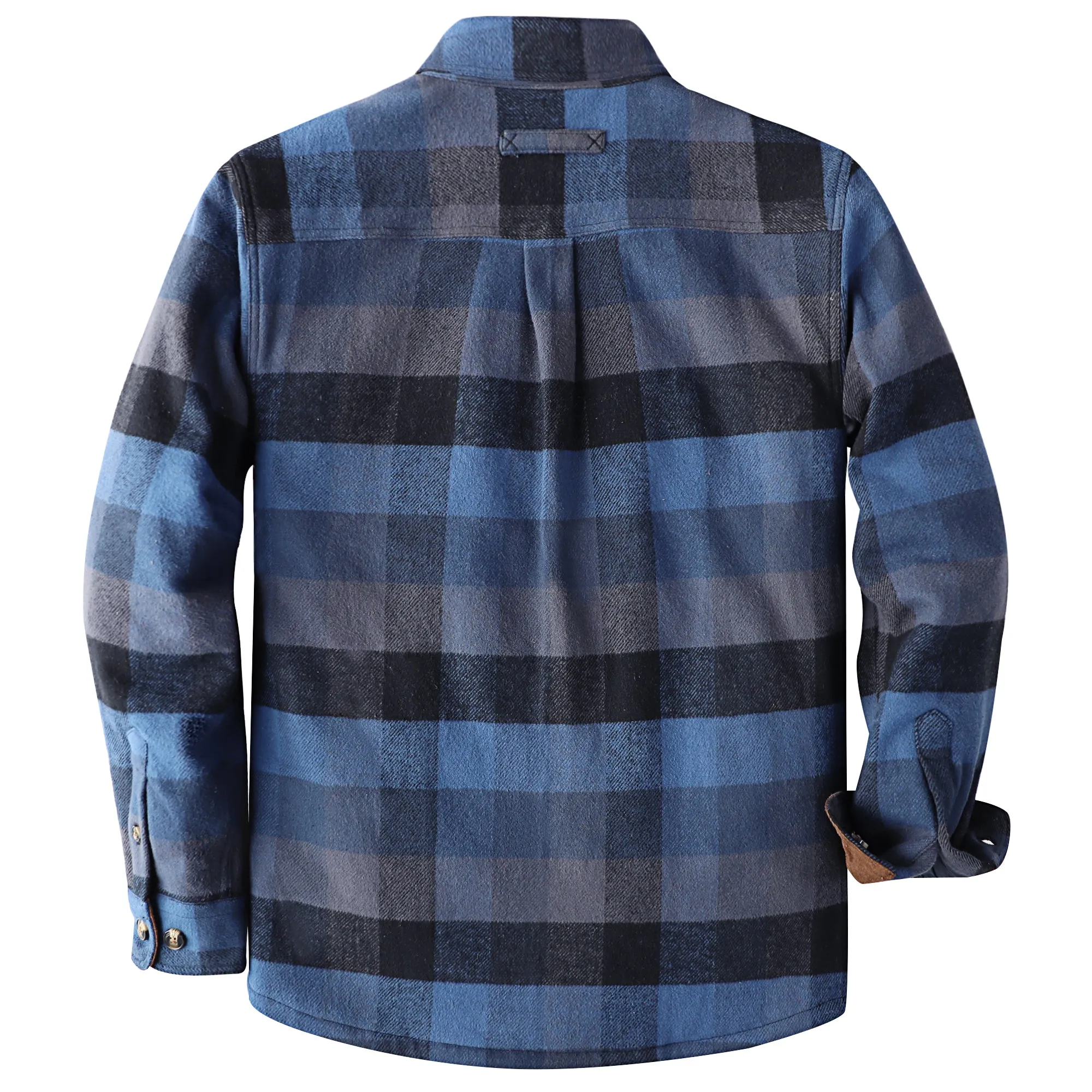 Dubinik® 10.8oz Men's Flannel Shacket Plaid Jacket with Warm Lining Button Up#38410 sold by Dubinik product image thumbnail 2