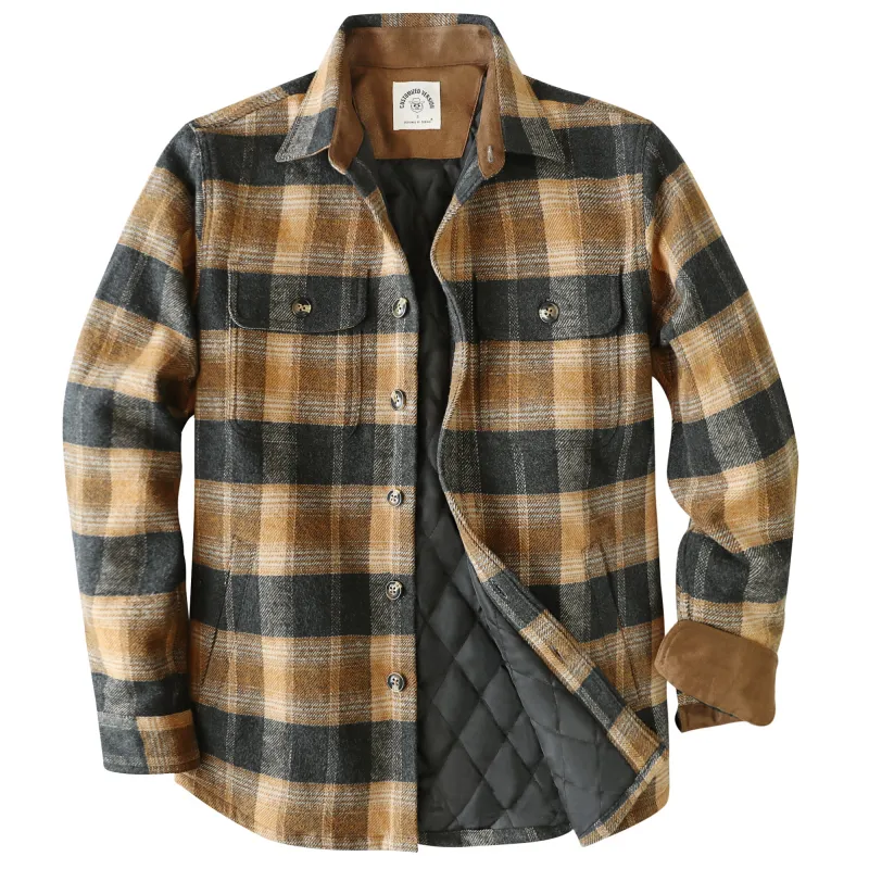 Dubinik® 10.8oz Men's Flannel Shacket Plaid Jacket with Warm Lining Button Up#38407 made by Dubinik