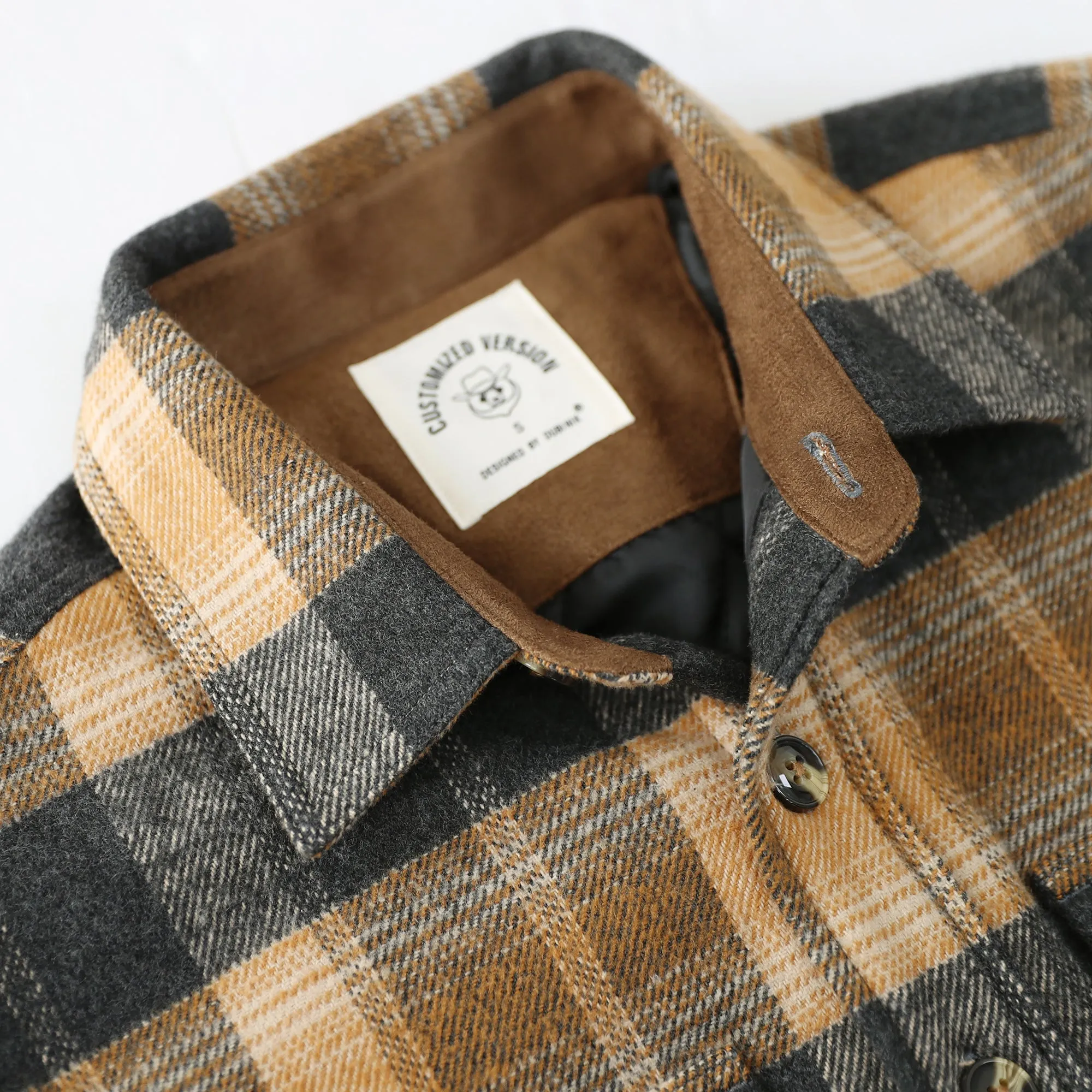 Dubinik® 10.8oz Men's Flannel Shacket Plaid Jacket with Warm Lining Button Up#38407 sold by Dubinik product image thumbnail 3