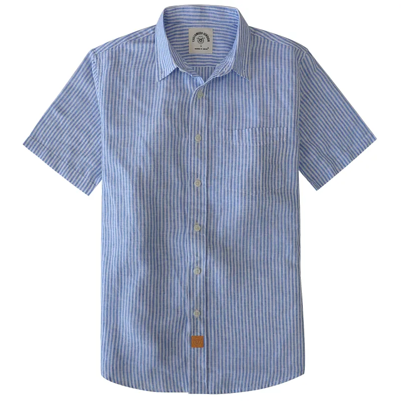 Dubinik® Mens Short Sleeve Button Down Shirts Summer Vintage Short Sleeve Button Down Men Lightweight Men's Casual Shirts#51044 made by Dubinik