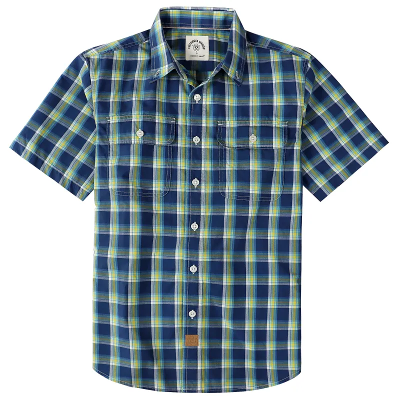 Dubinik® Mens Short Sleeve Button Down Shirts Plaid Casual Regular #49017 made by Dubinik