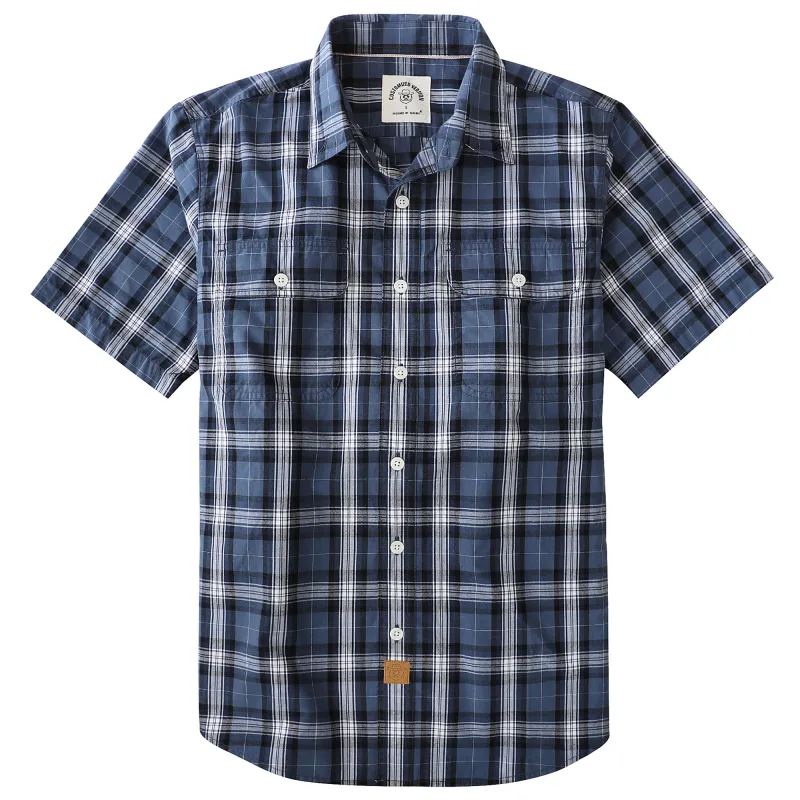 Dubinik® Mens Short Sleeve Button Down Shirts Plaid Casual Regular #49015 made by Dubinik