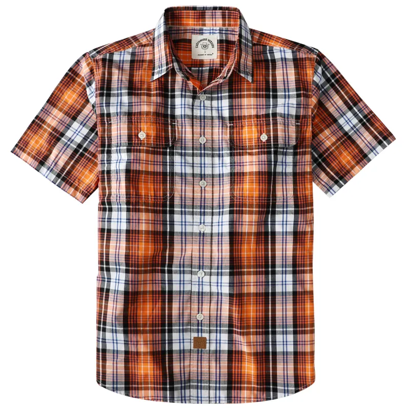 Dubinik® Mens Short Sleeve Button Down Shirts Plaid Casual Regular #49014 made by Dubinik